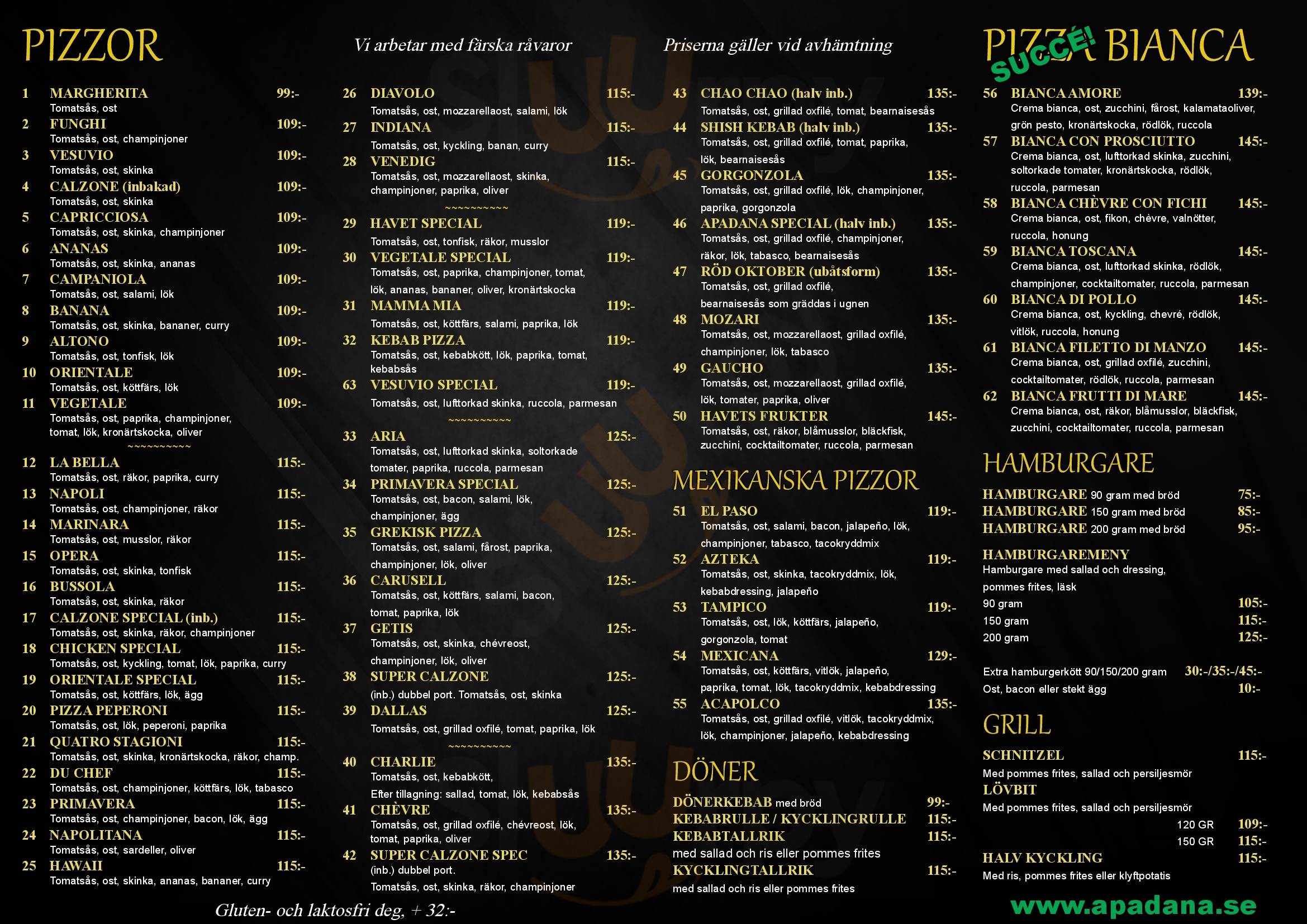 Apadana Restaurang Uppsala Menu - 1