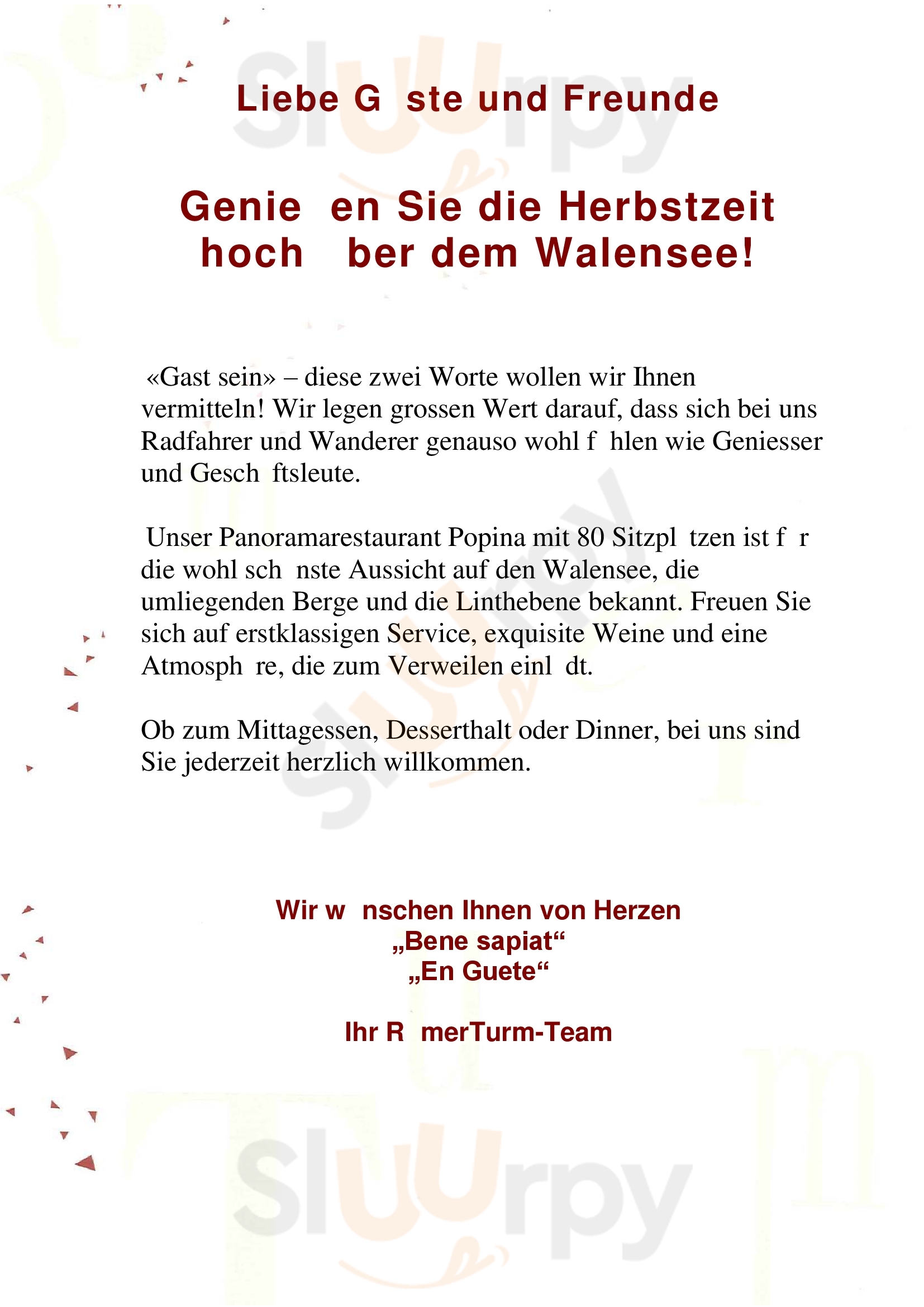 The Seminar Filzbach Menu - 1