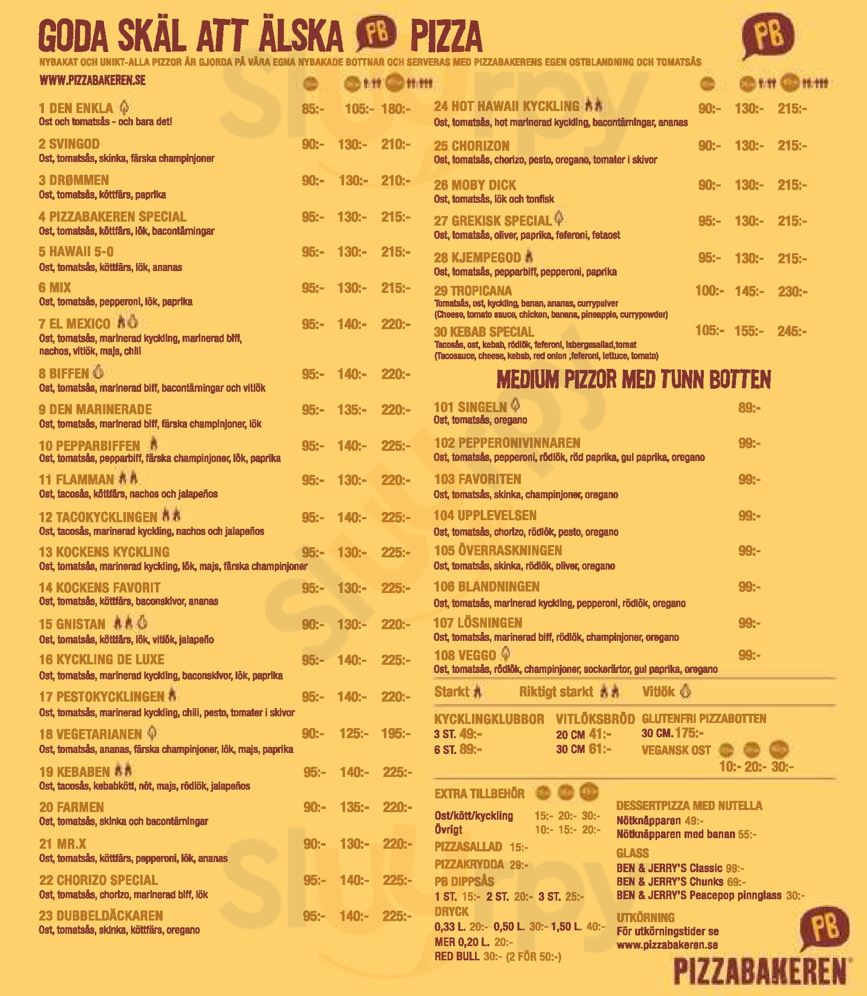 Main Menu - Pizzabakeren