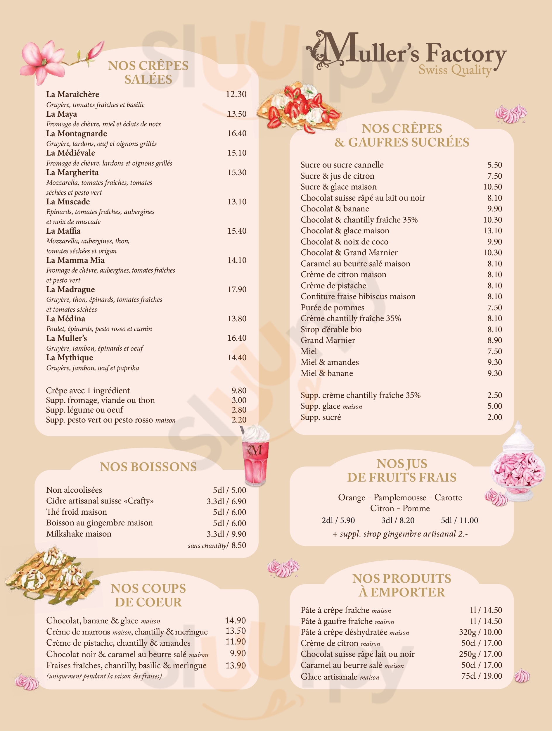 Muller's Factory Plainpalais Genf Menu - 1