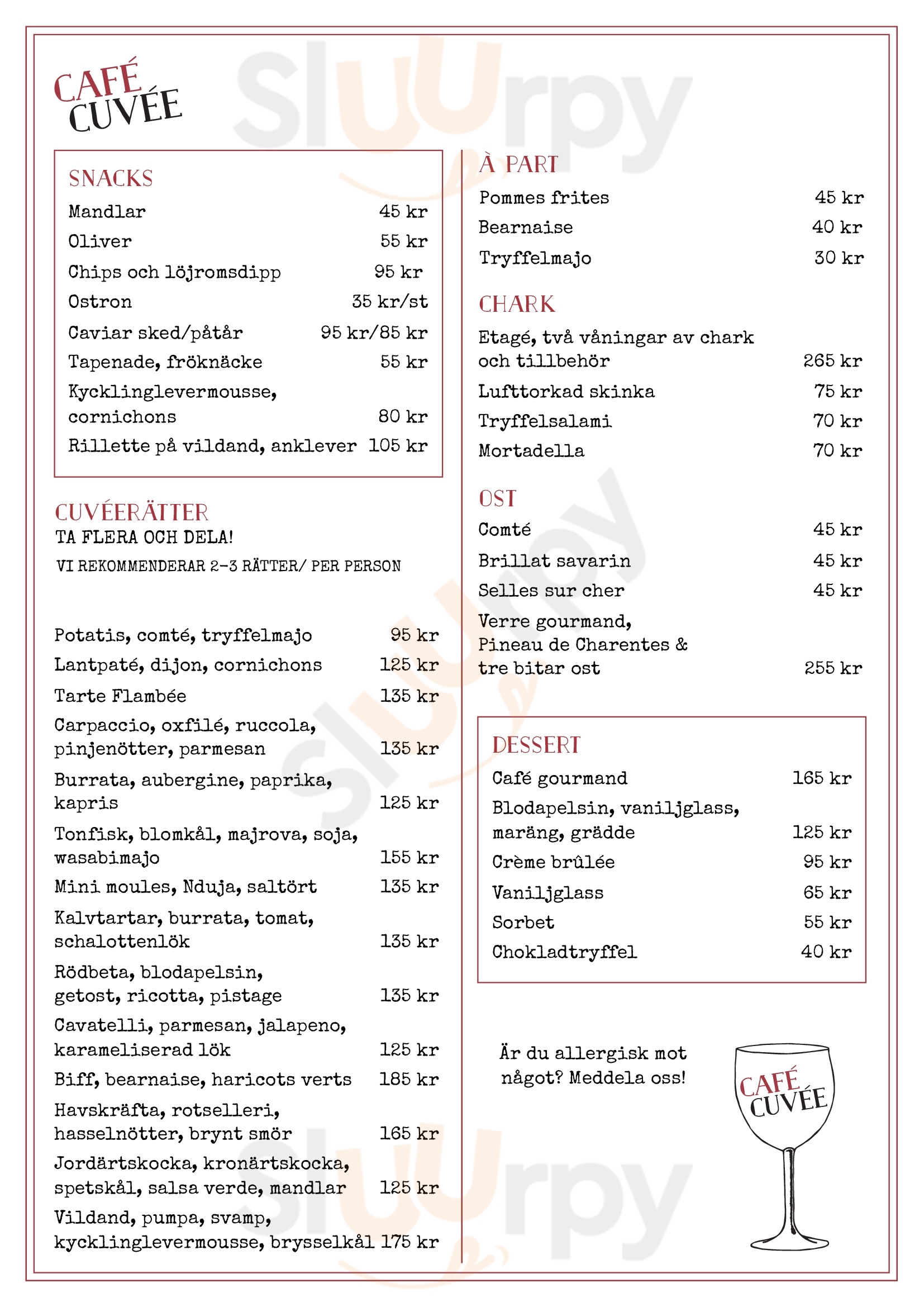 Café Cuvée Stockholm Menu - 1