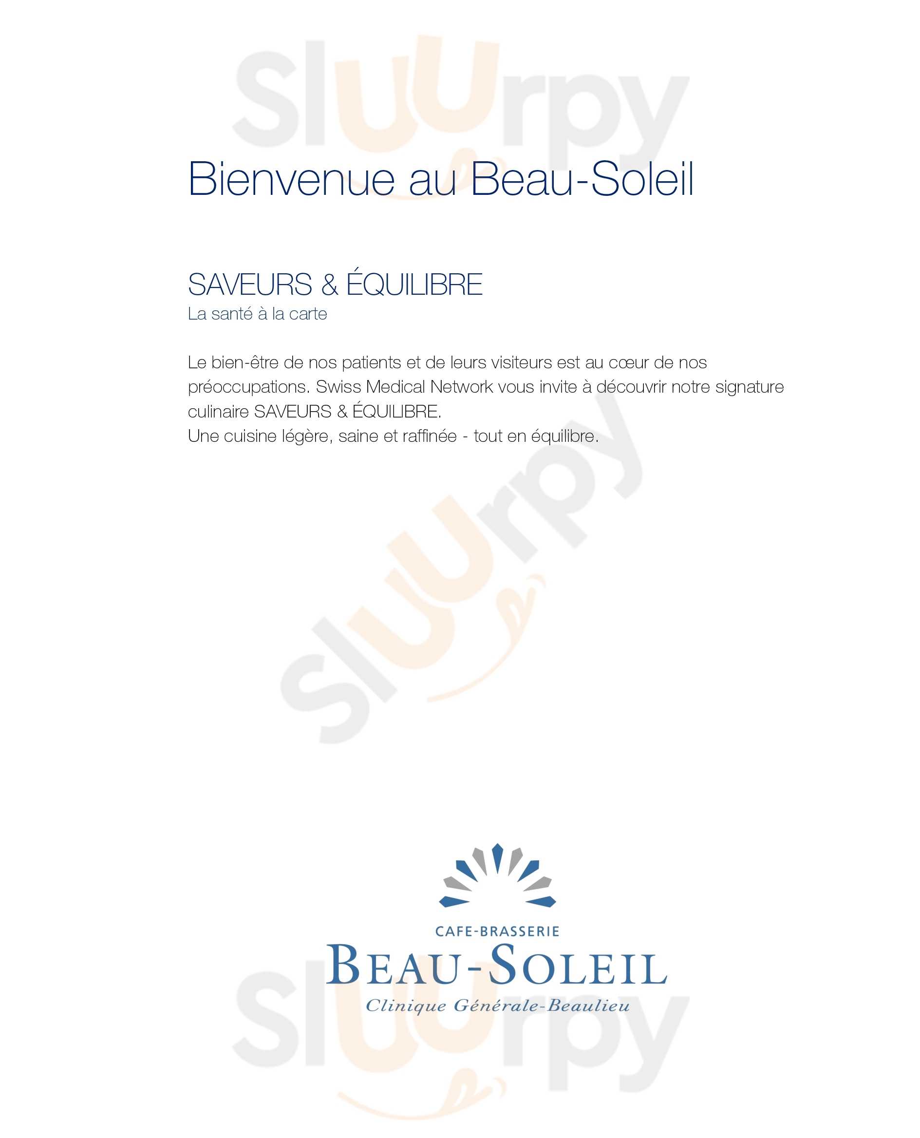 Cafe Brasserie Beau Soleil Genf Menu - 1
