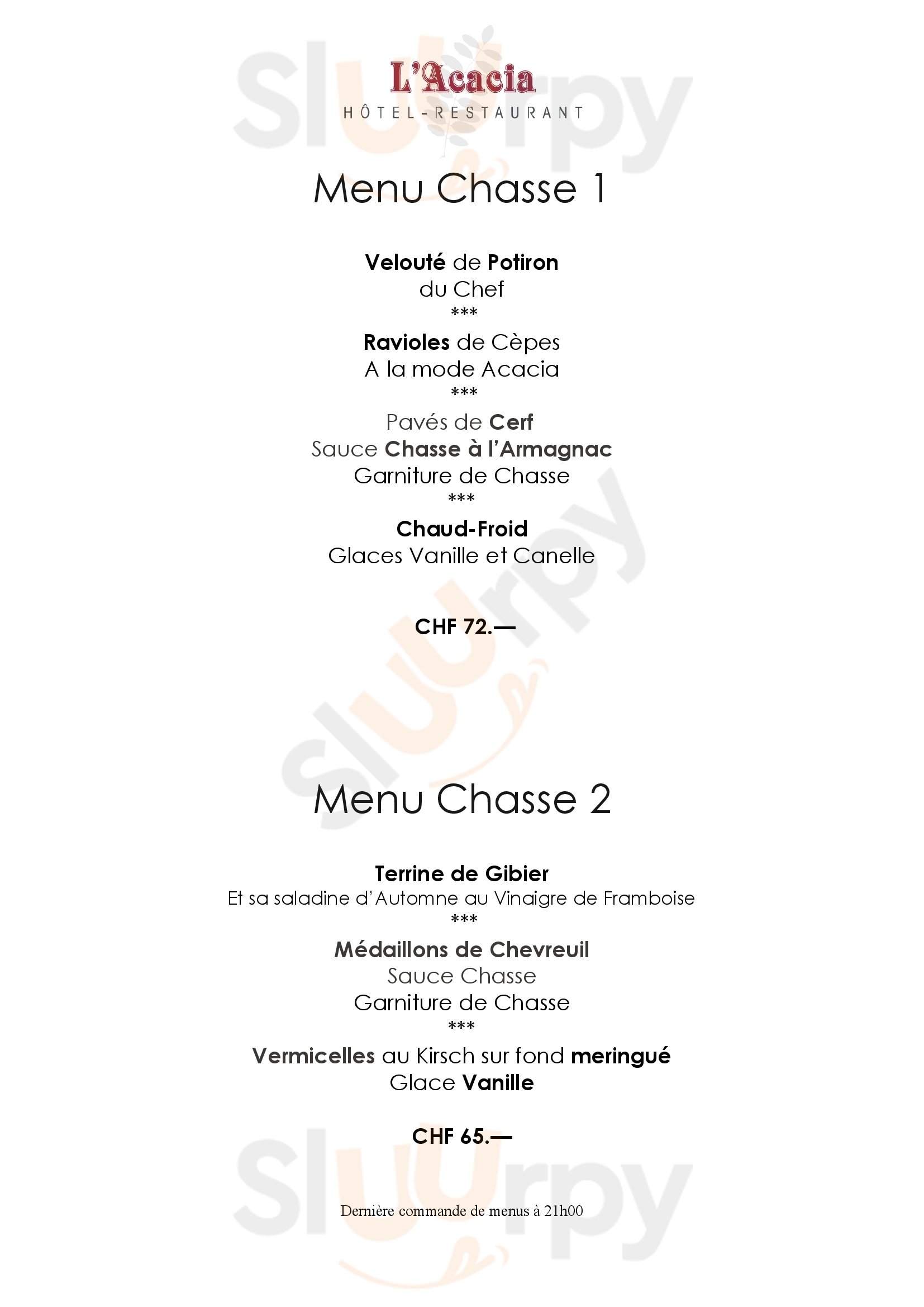 L'acacia Marly Menu - 1