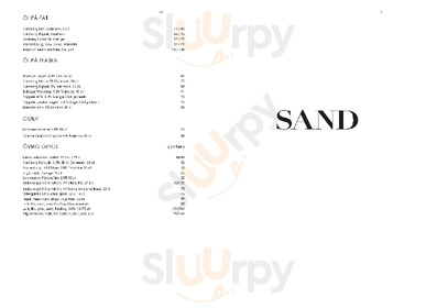Sand's Bakficka menu