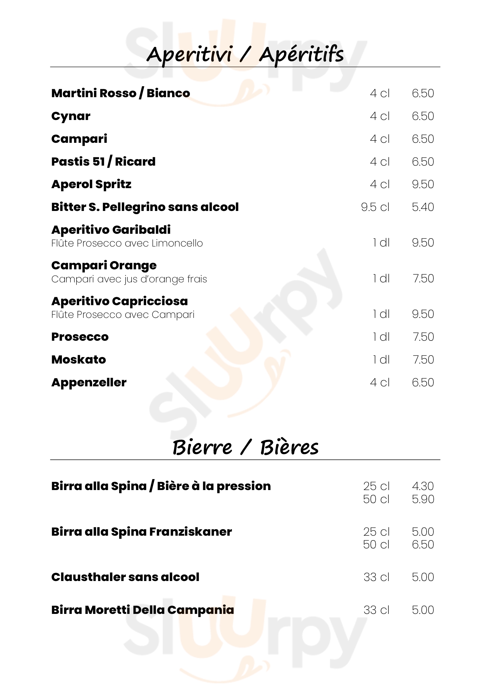 Capricciosa Fribourg Menu - 1