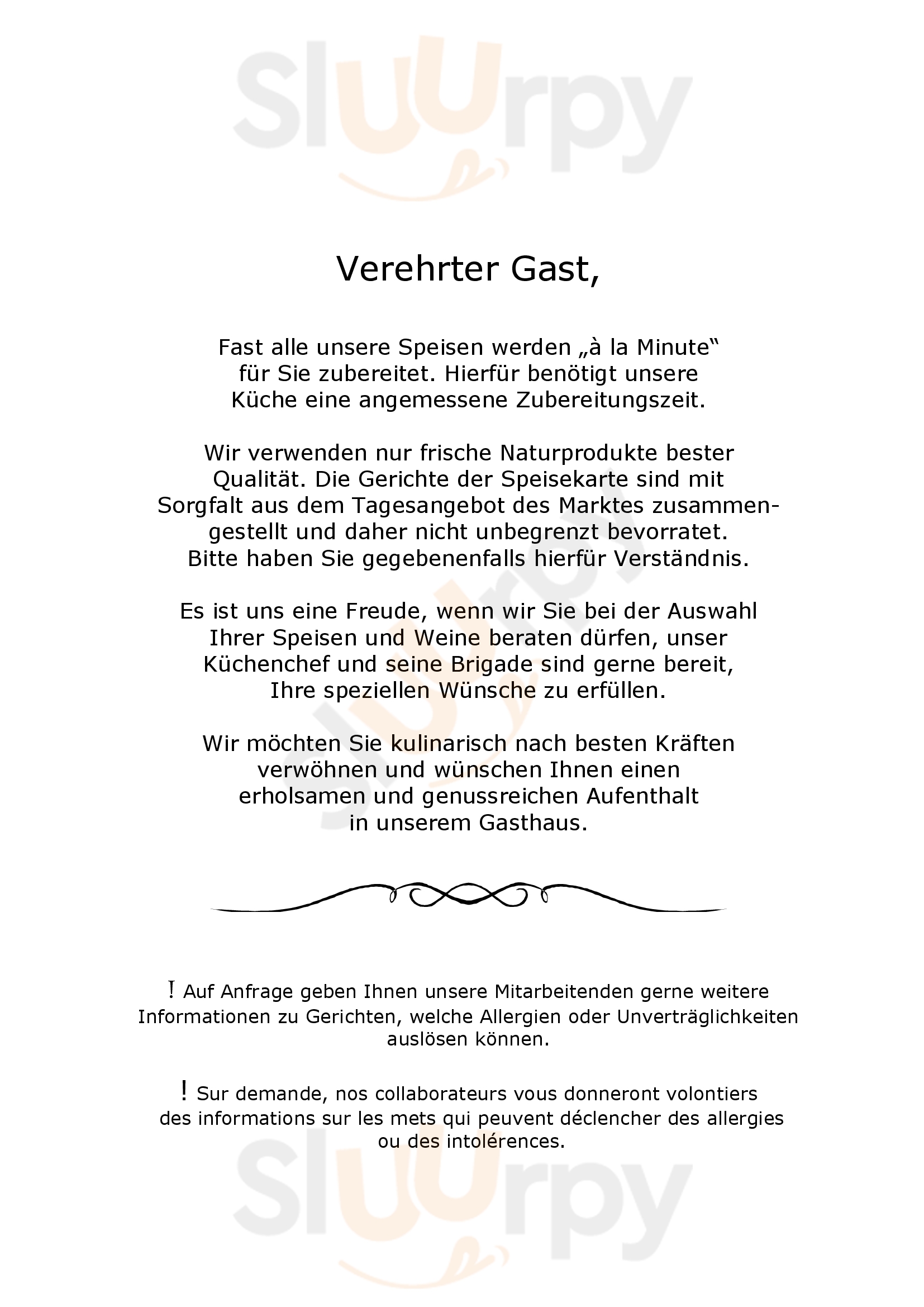 Restaurant Zum Kantonsschild Gempenach Menu - 1