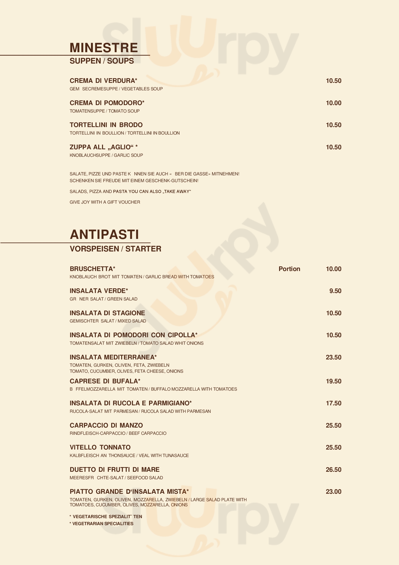 San Lorenzo Ristorante Italiano St. Gallen Menu - 1