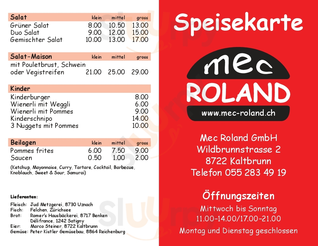 Mec Roland Kaltbrunn Menu - 1