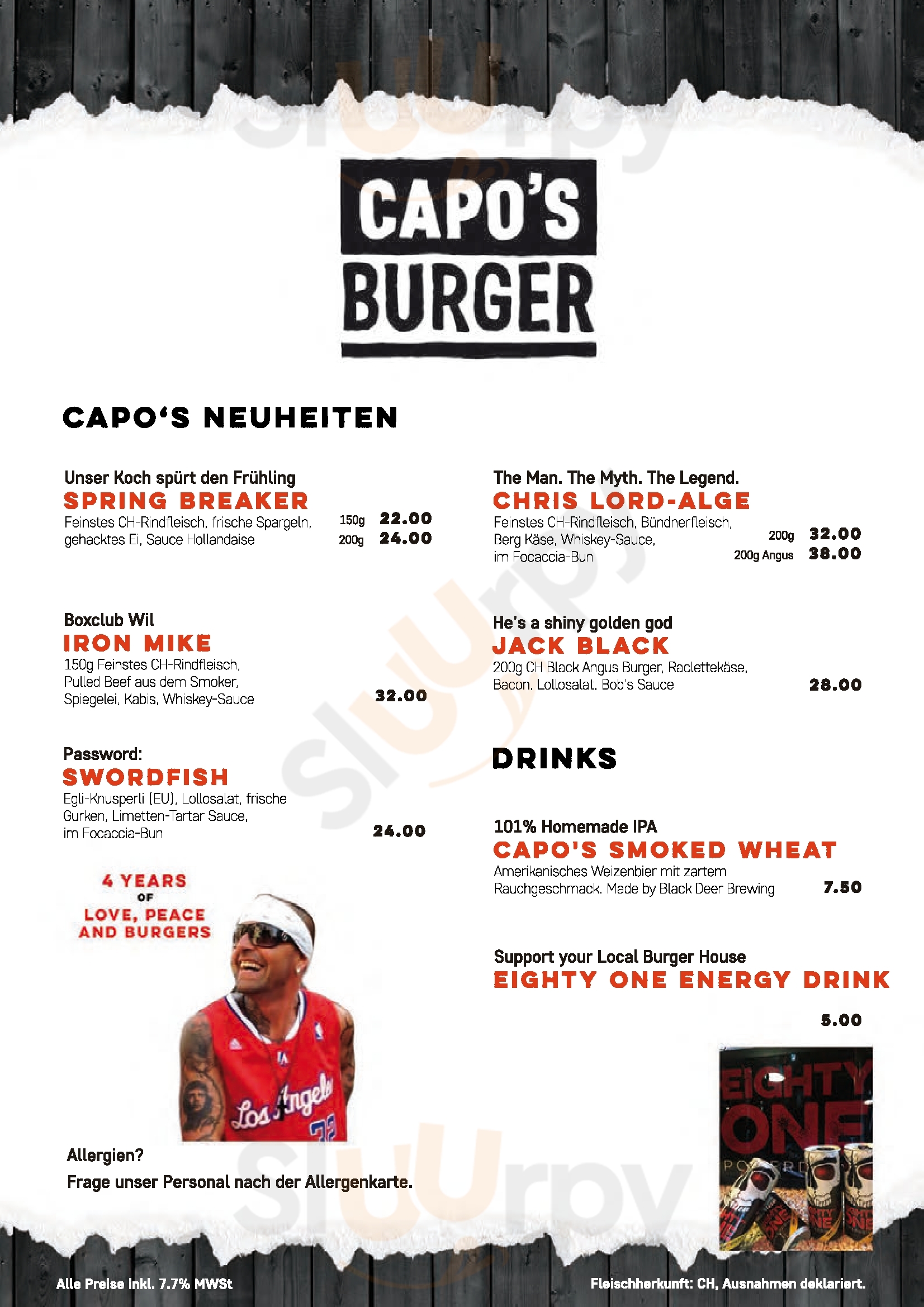 Capo's Burger House Wil Menu - 1