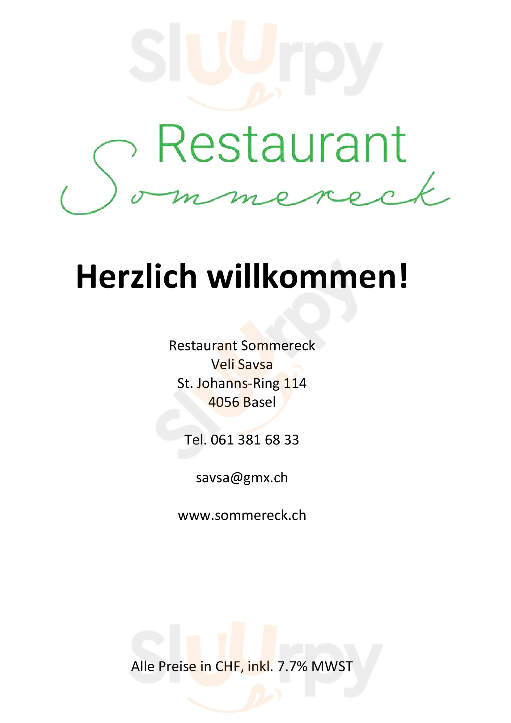 Restaurant Pizzeria Sommereck Basel Menu - 1
