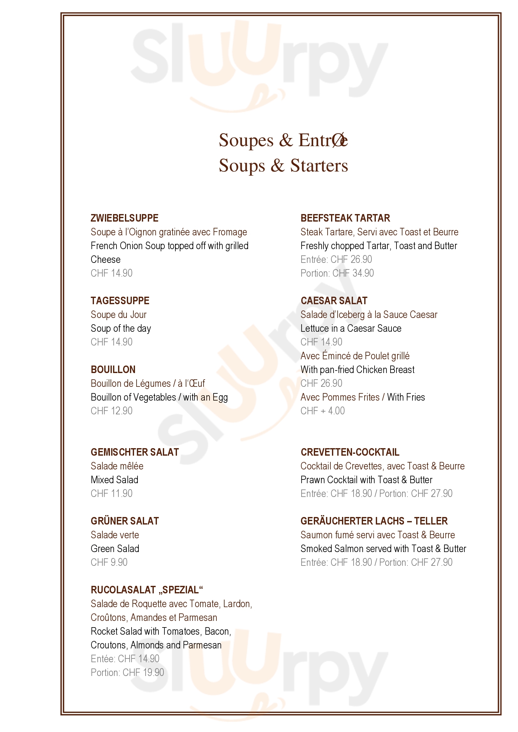 Spale Bar Basel Menu - 1