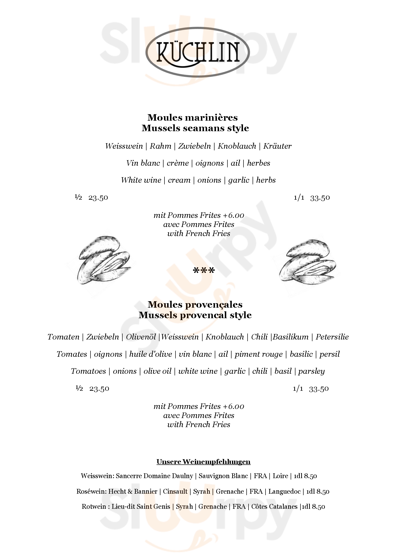 Brasserie Küchlin Basel Menu - 1