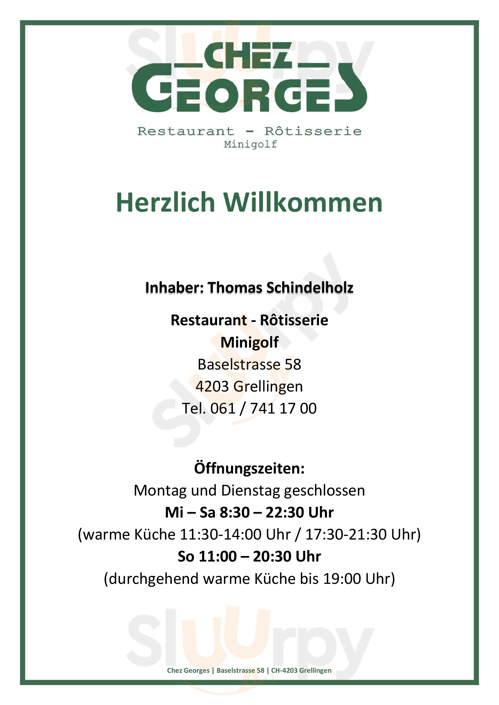 Chez Georges Grellingen Menu - 1