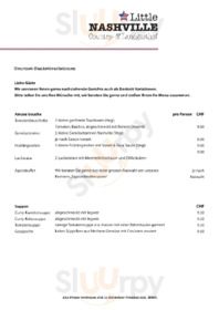 Little Nashville Saloon menu