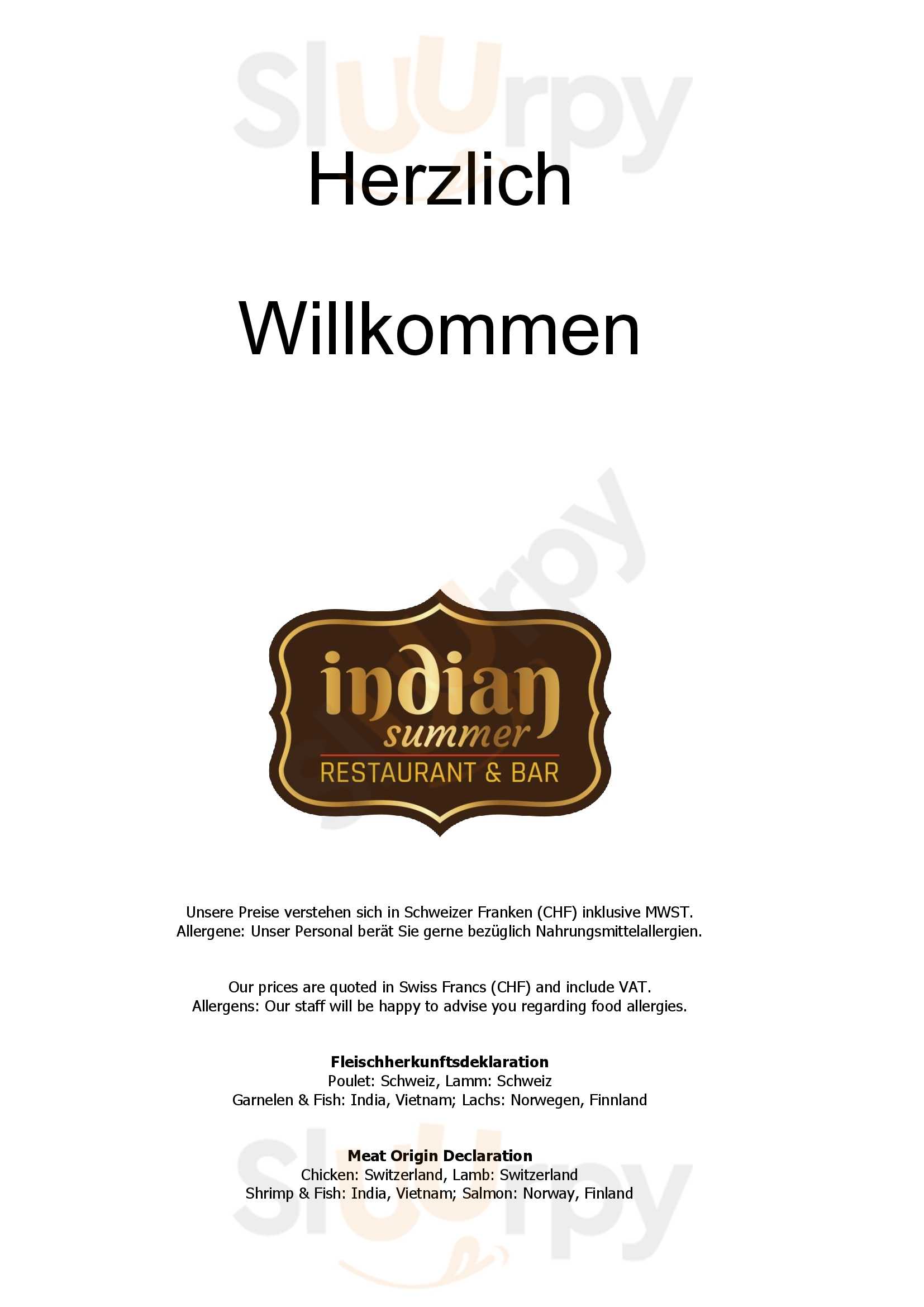 Restaurant Indian Summer Basel Menu - 1