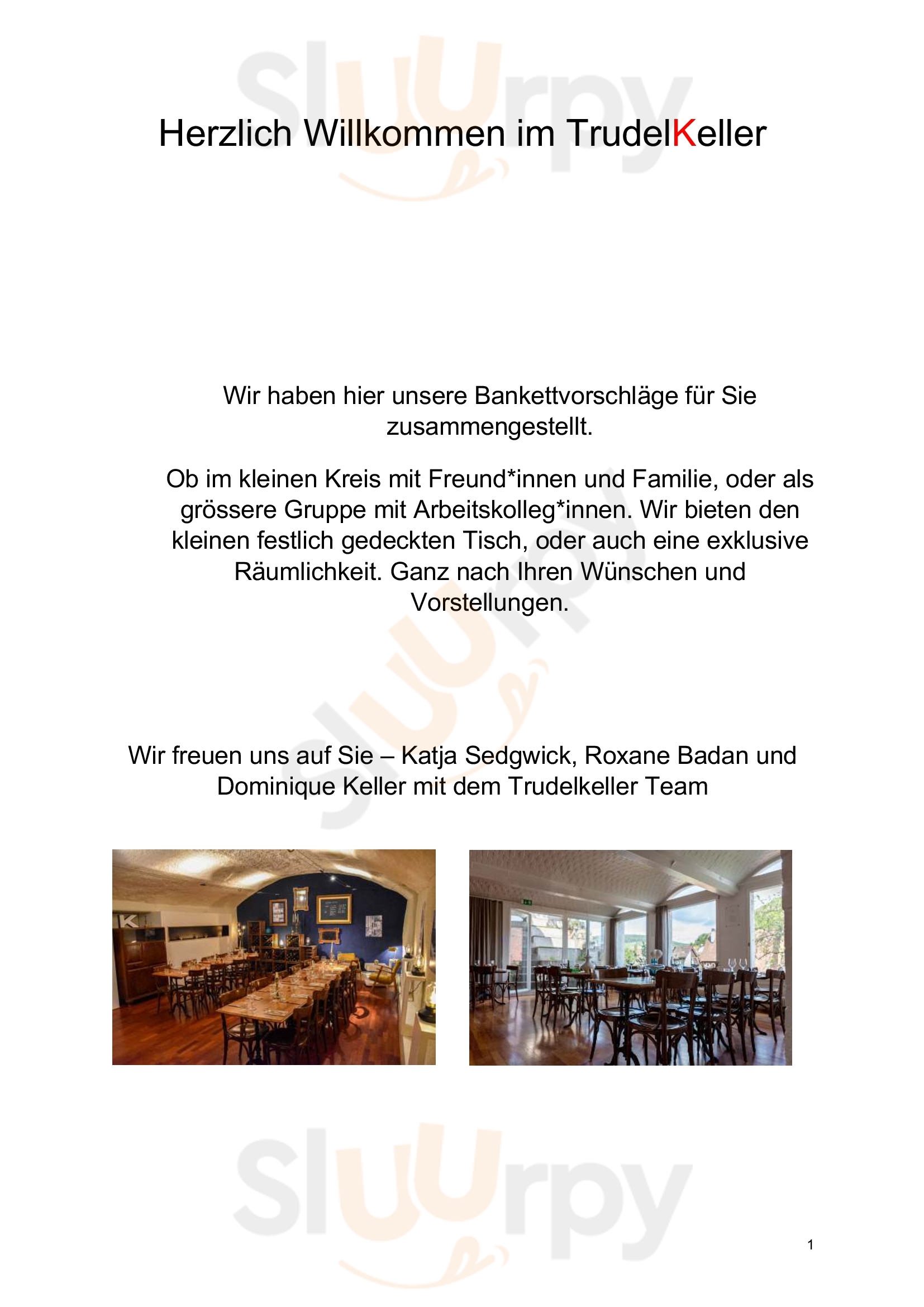 Restaurant Trudelkeller Baden Menu - 1