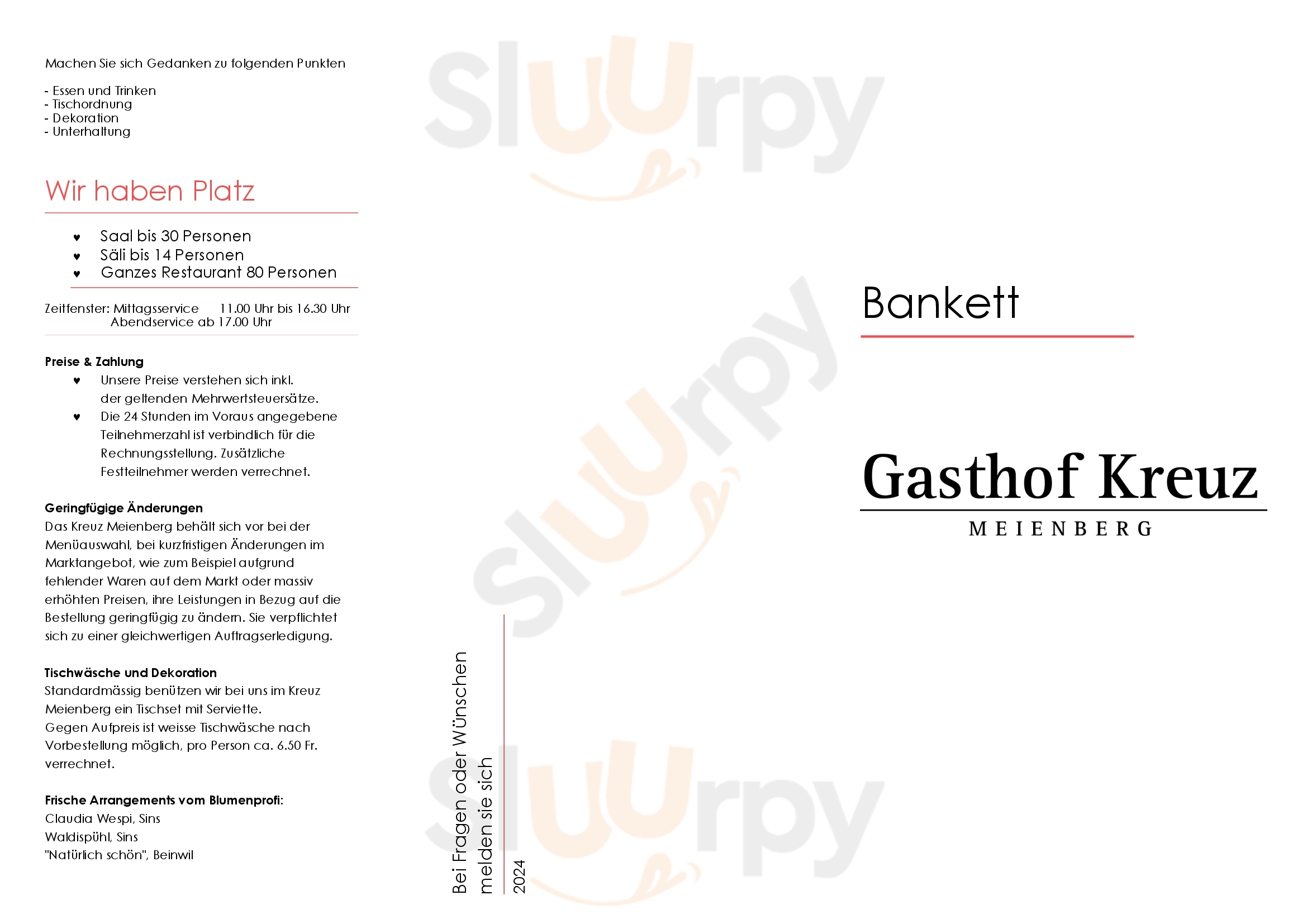 Restaurant Kreuz Meienberg Sins Menu - 1
