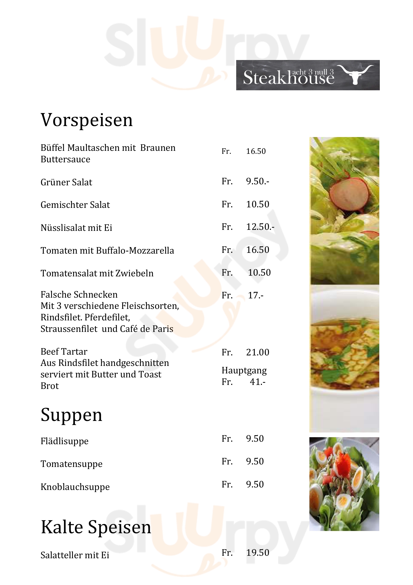 Steakhouse Acht 3 Null 3 Bassersdorf Menu - 1