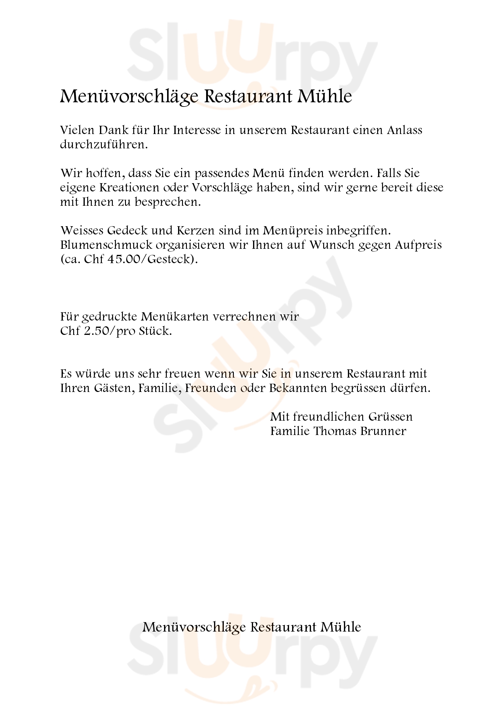 Restaurant Muhle Oberembrach Menu - 1