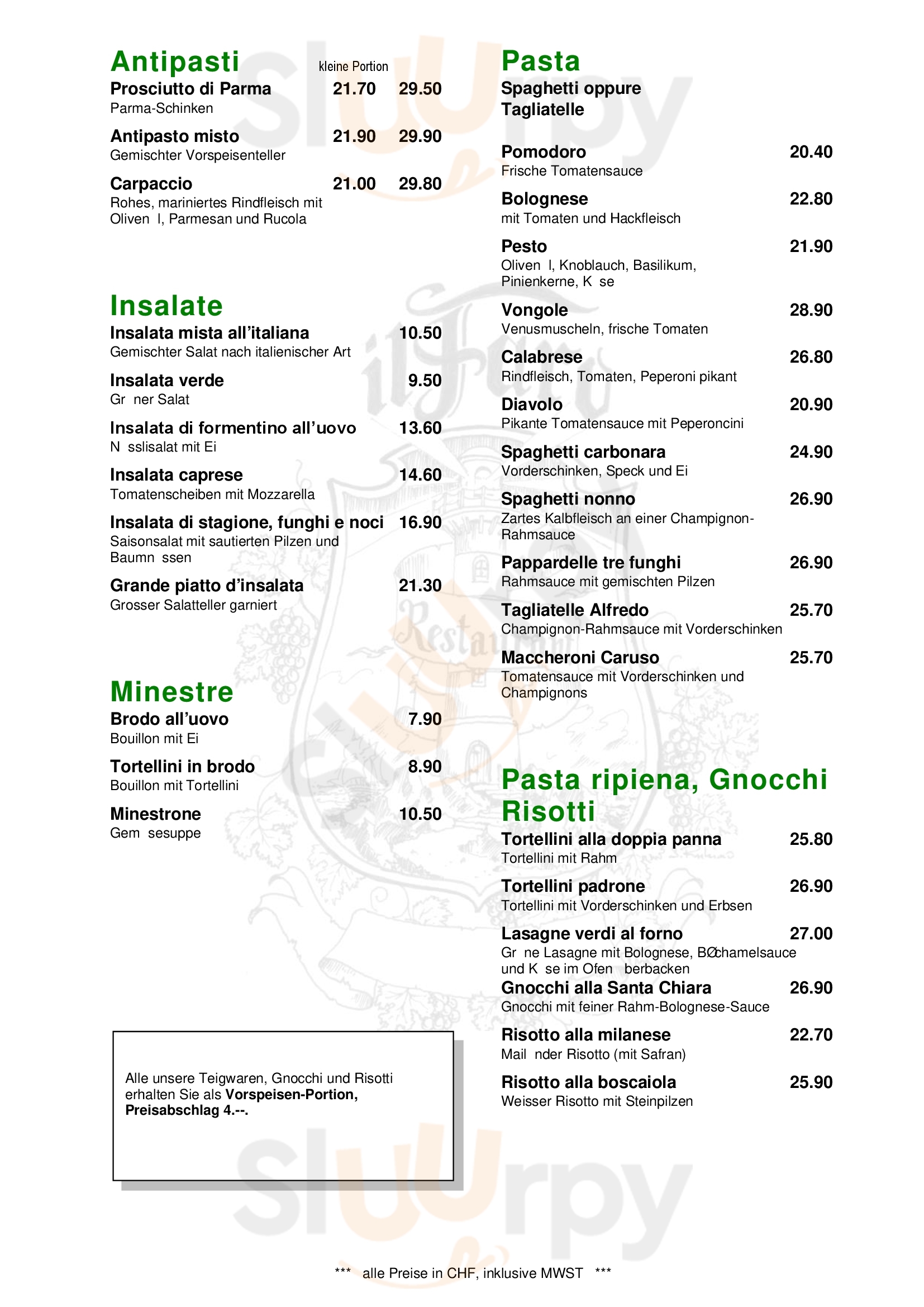 Il Faro Herrliberg Herrliberg Menu - 1