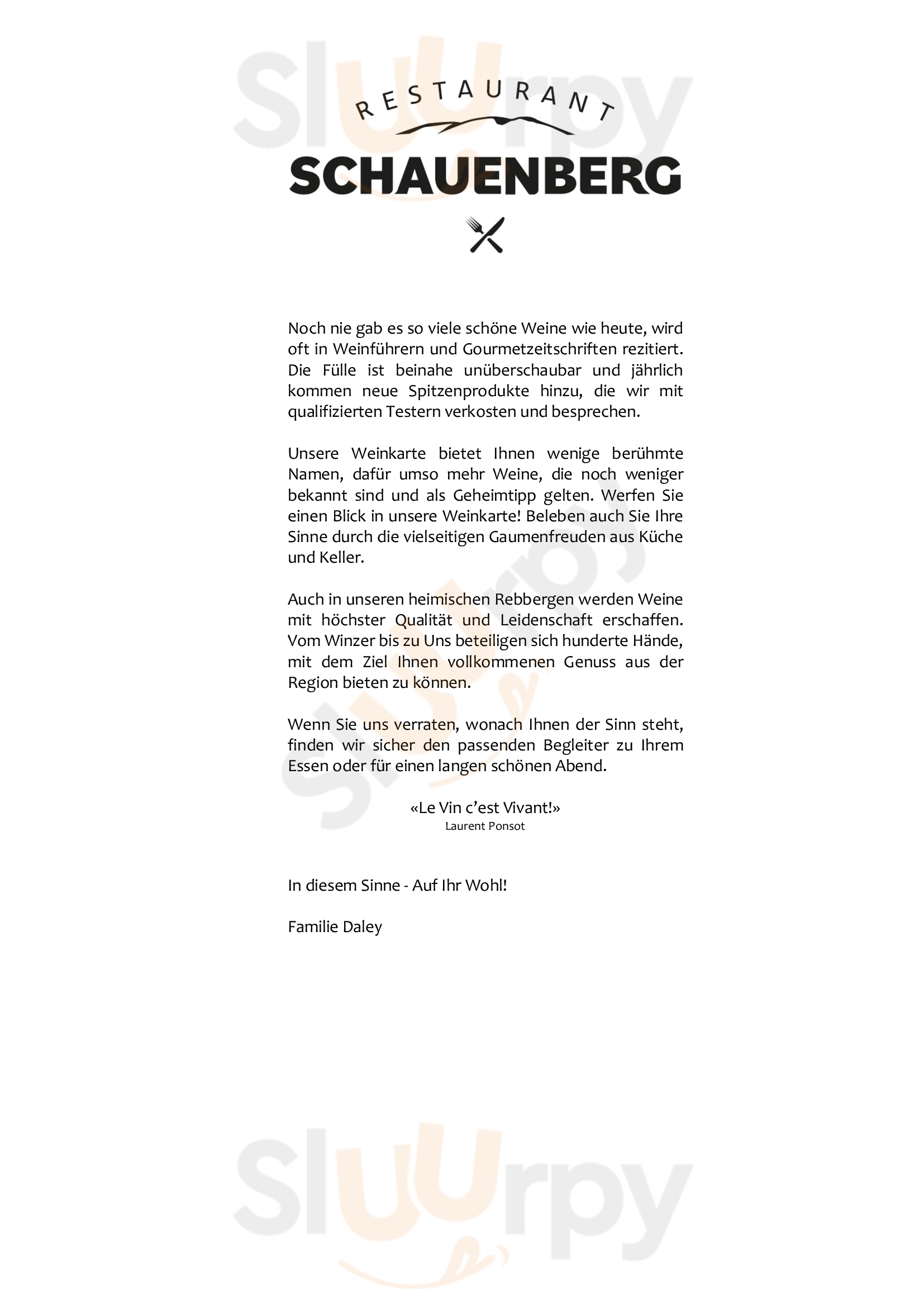 Restaurant Schauenberg Hofstetten Menu - 1