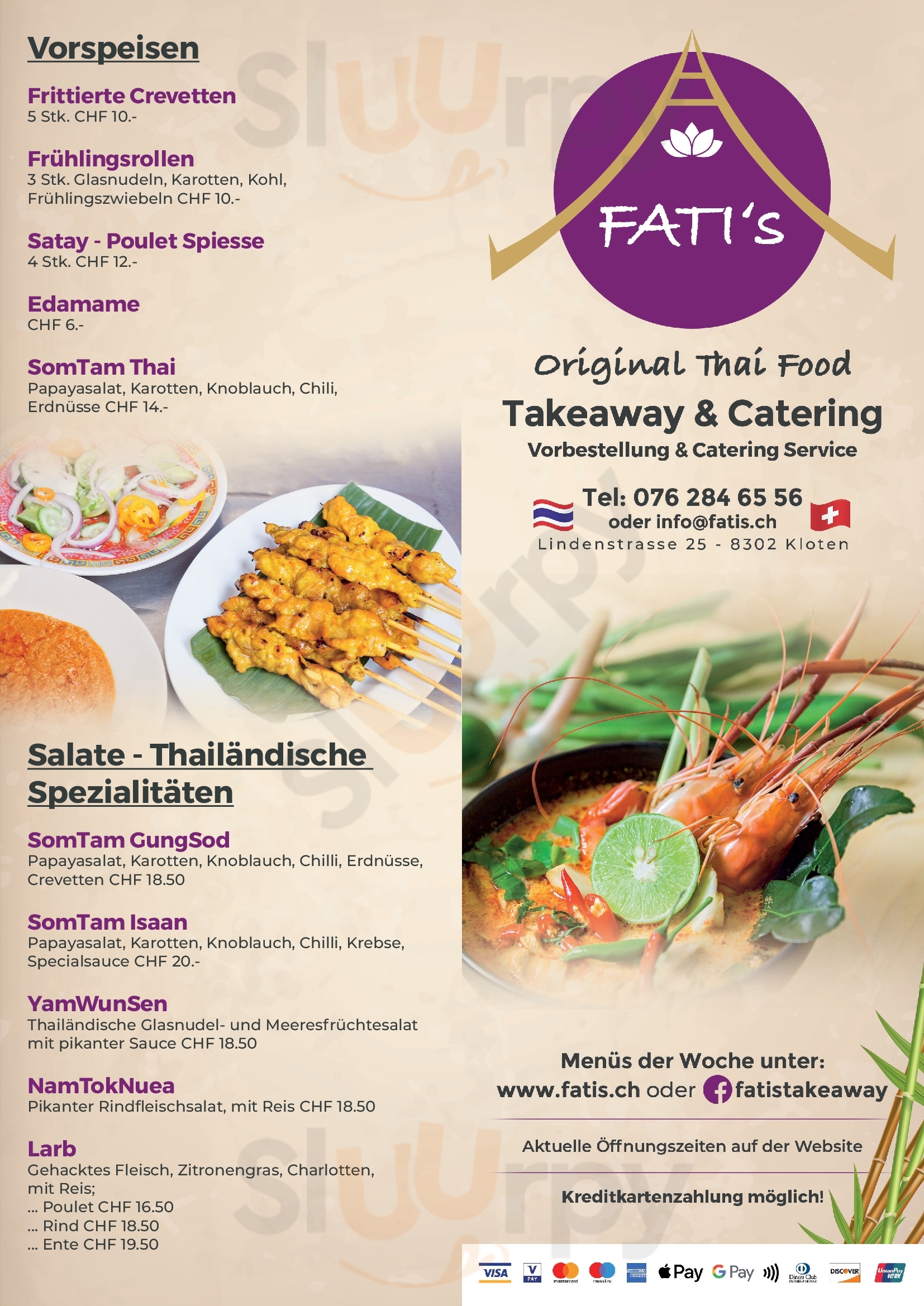 Fati's Original Thaifood Kloten Menu - 1