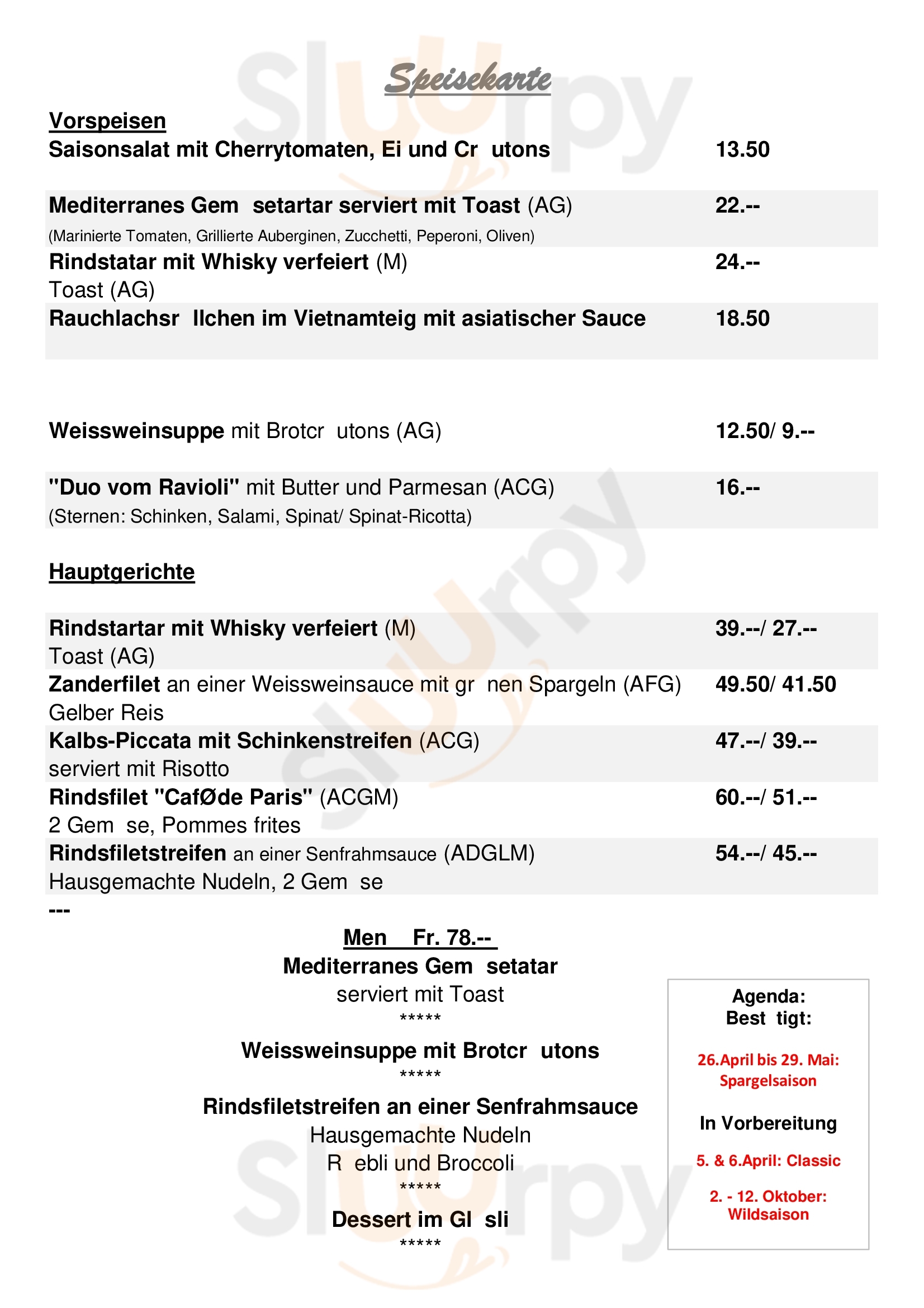 Restaurant Sternen Flaach Menu - 1