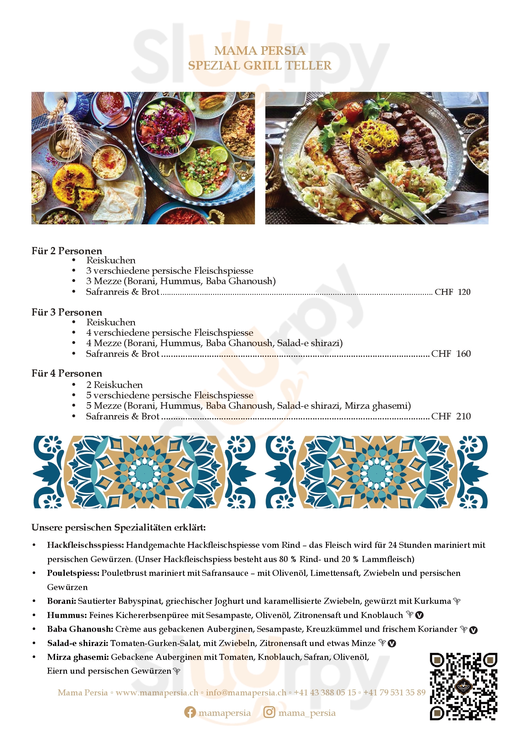 Mama Persia Rüschlikon Menu - 1