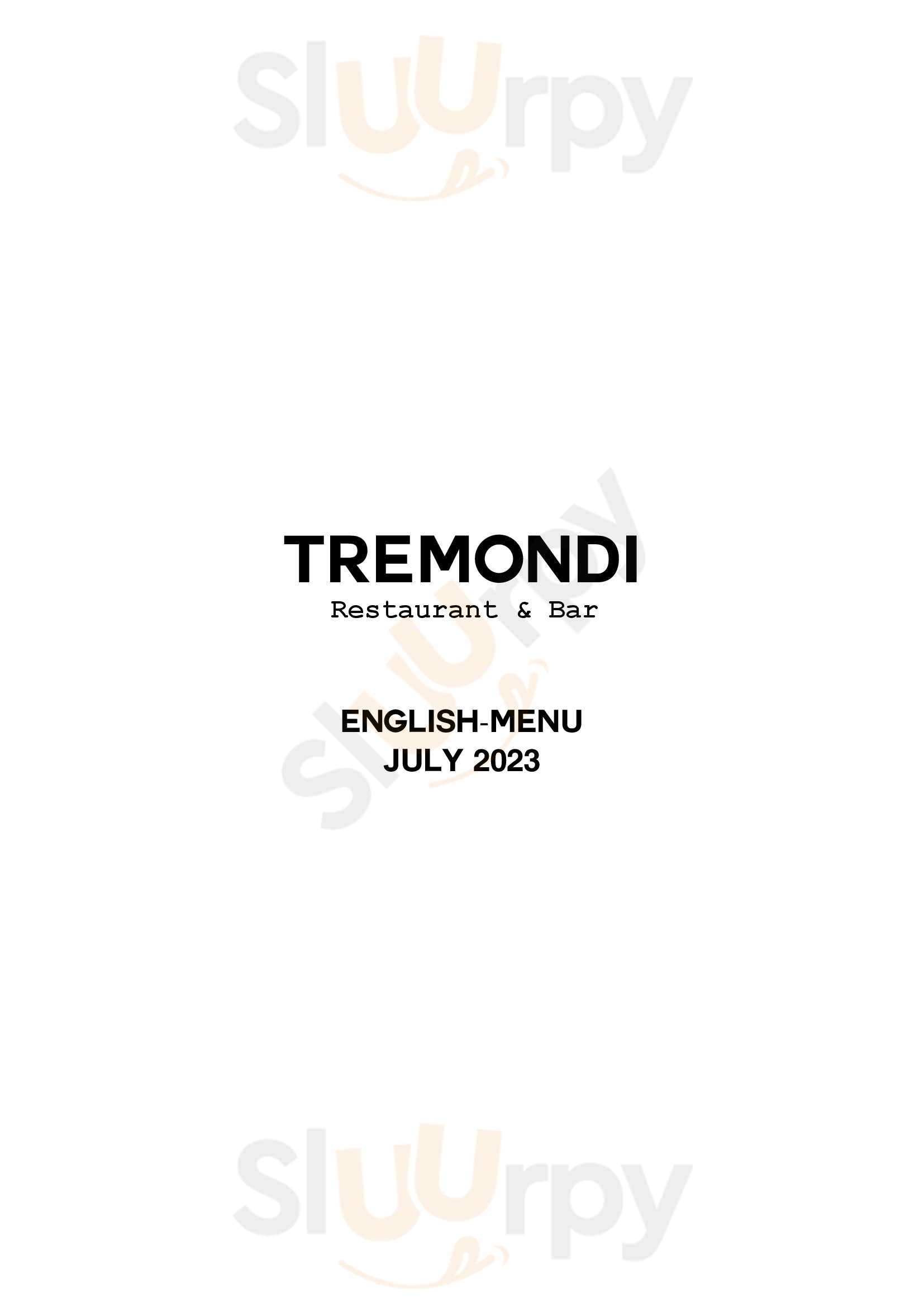 Tremondi Restaurant & Bar Zürich Menu - 1