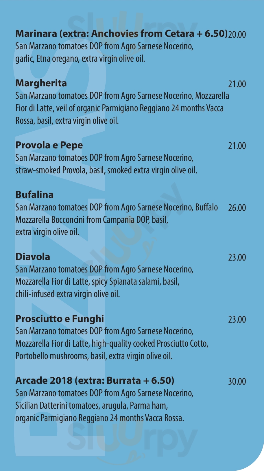 Arcade Pizzeria Zürich Menu - 1