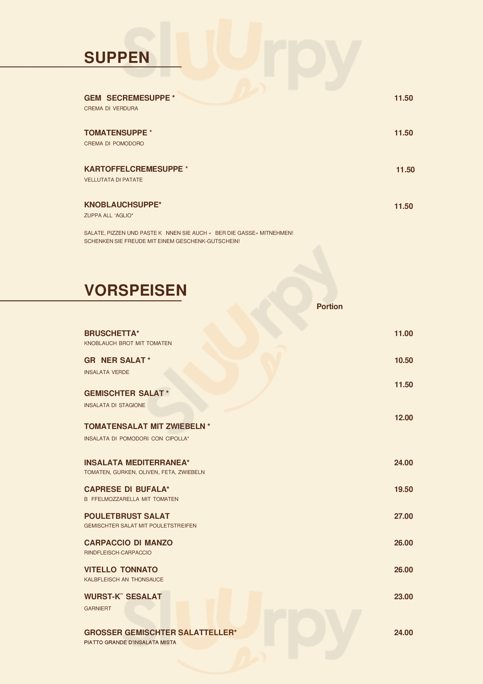 Restaurant Bruderhaus Winterthur Menu - 1