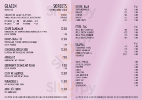 Dukes Restaurant menu