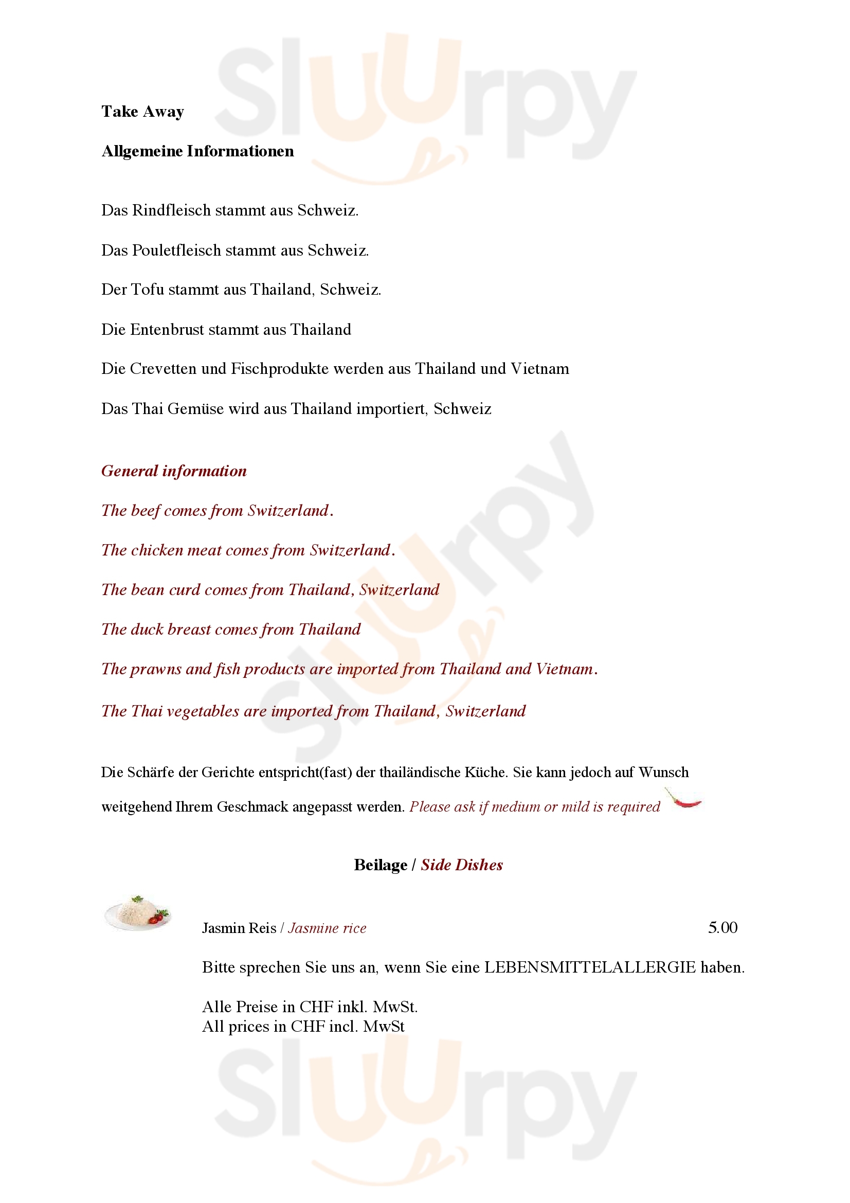 Ruan Siam Baar Menu - 1