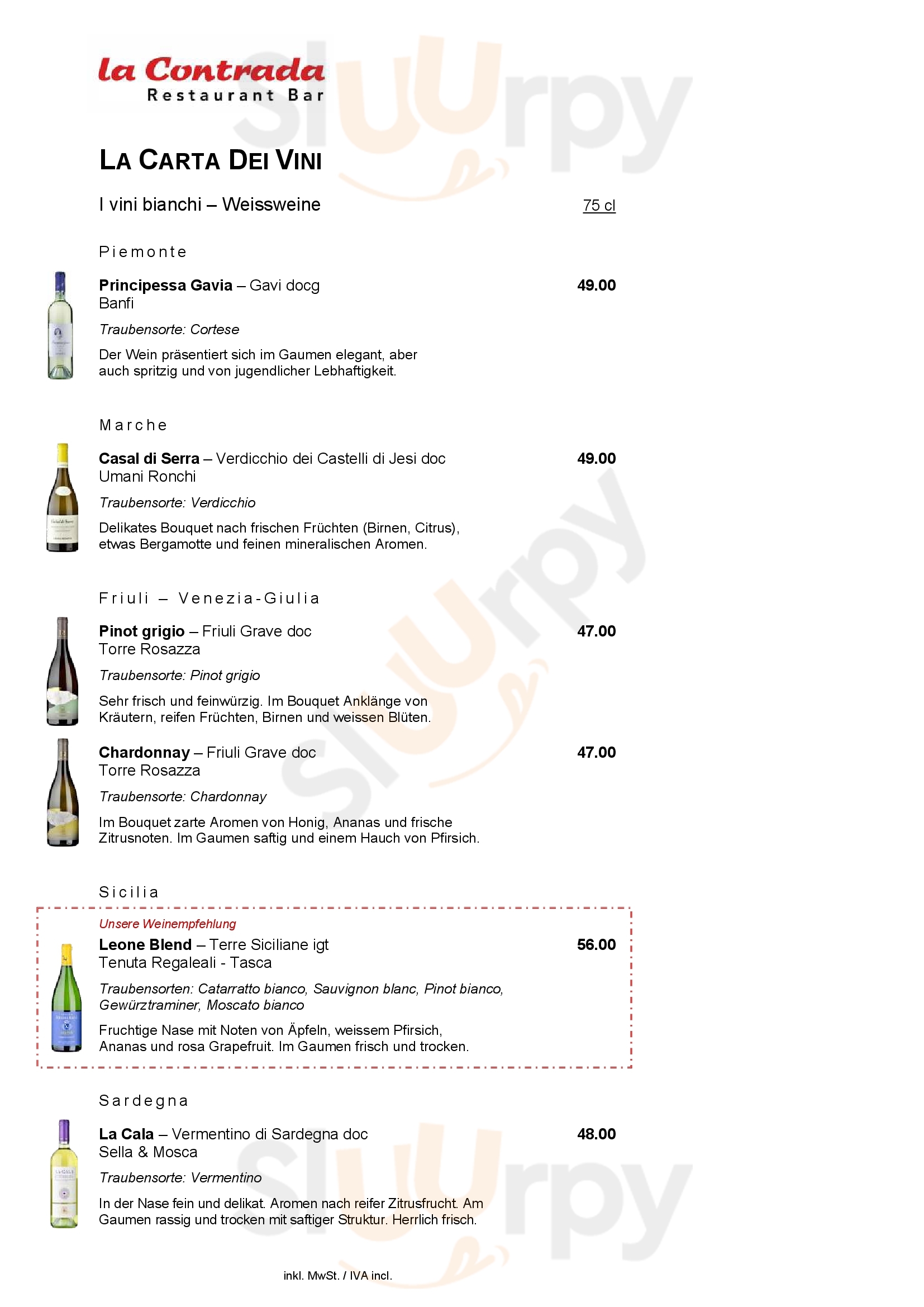 La Contrada Zürich Menu - 1