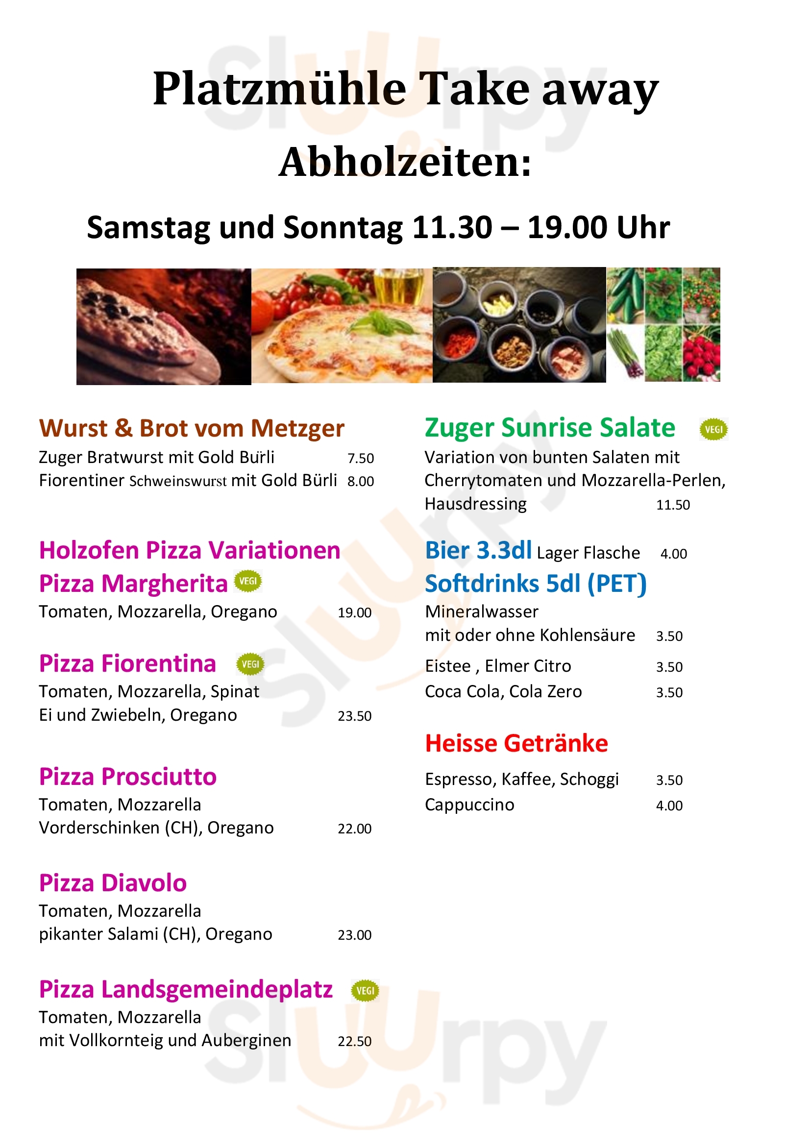 Café Pizzeria Platzmuehle Zug Menu - 1