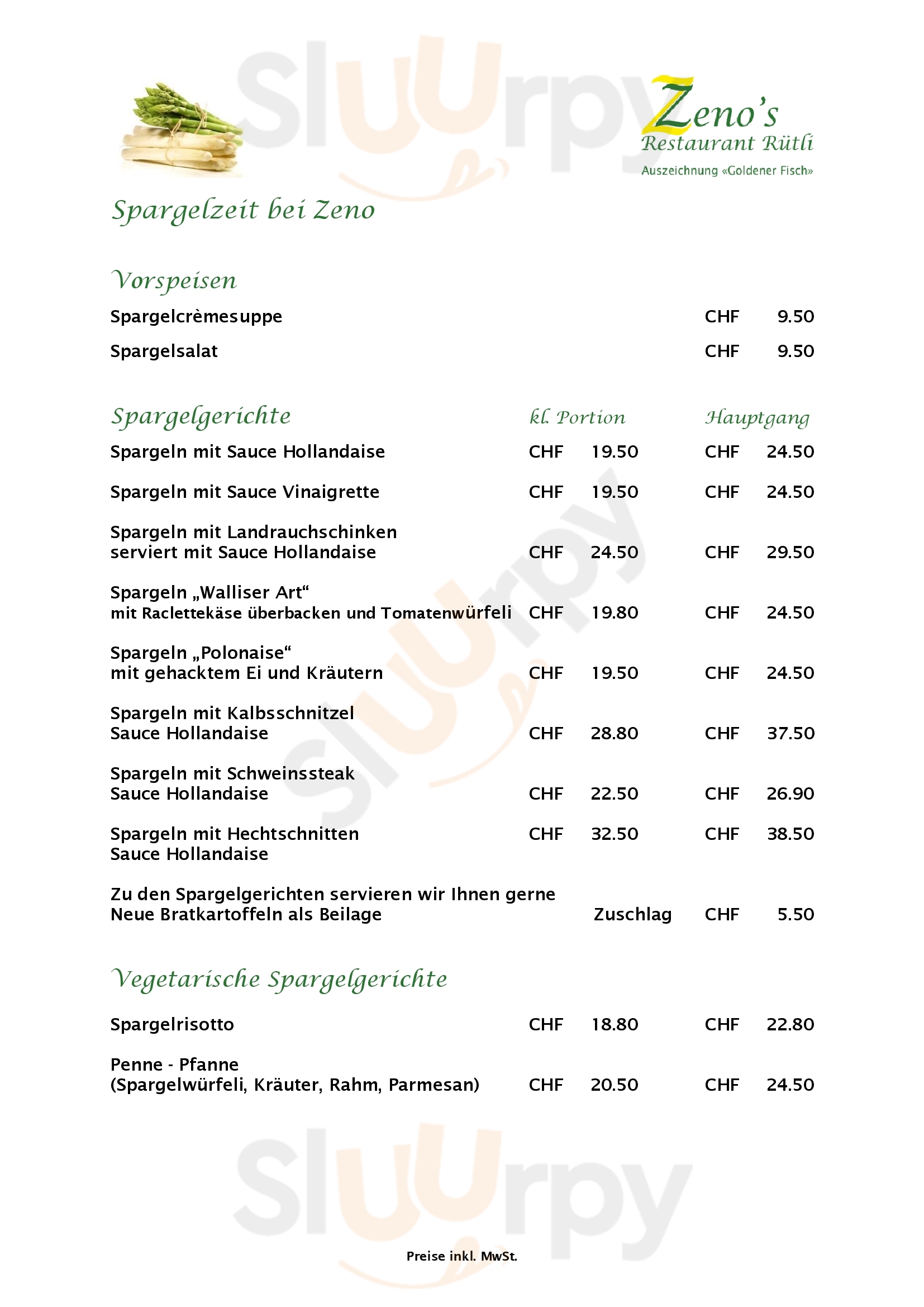 Zeno's Restaurant Rütli Zug Menu - 1