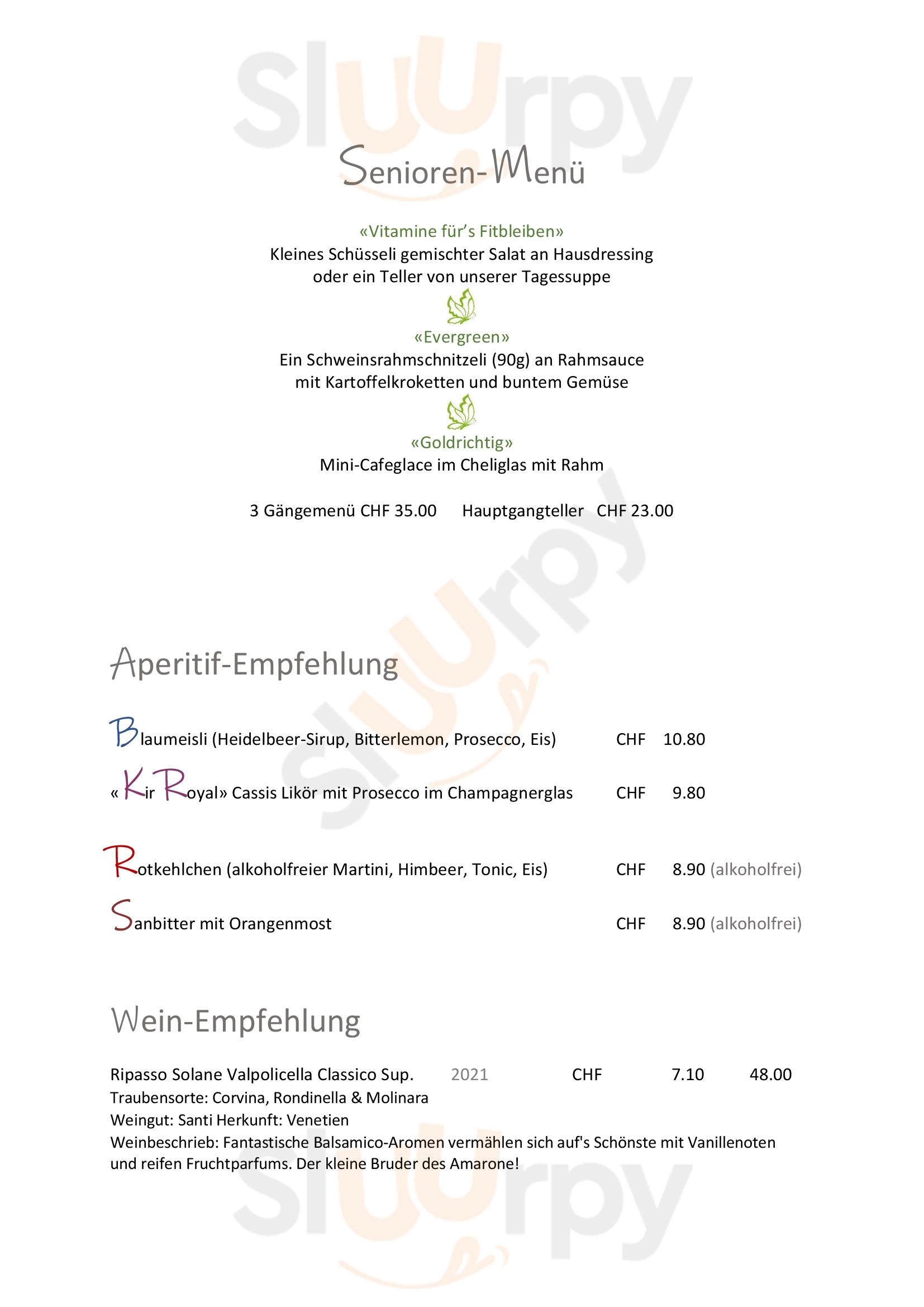 Landgasthof Grossteil Giswil Menu - 1