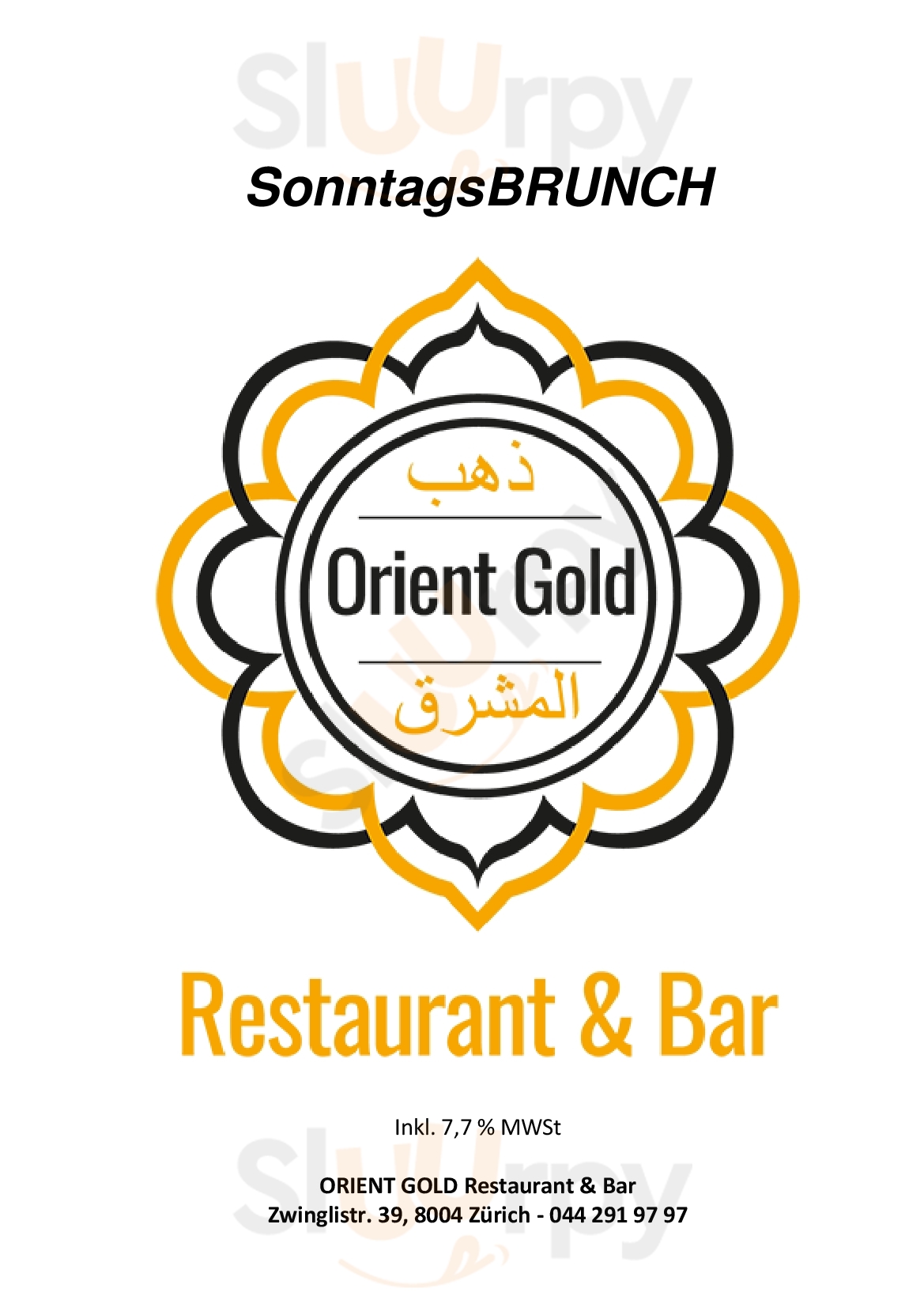 Orient Gold Restaurant & Bar Zürich Menu - 1
