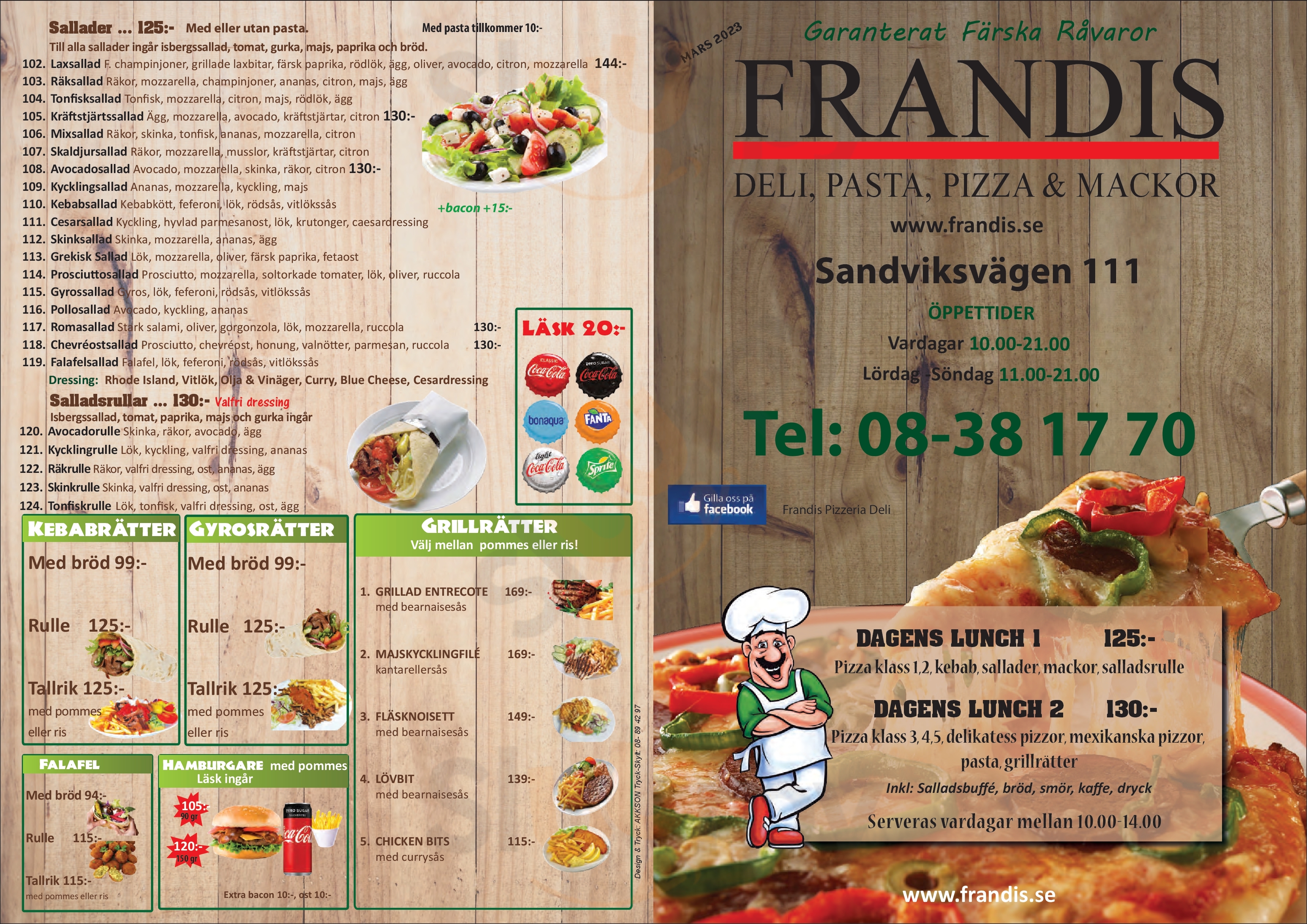 Frandis Pizzeria Stockholm Menu - 1