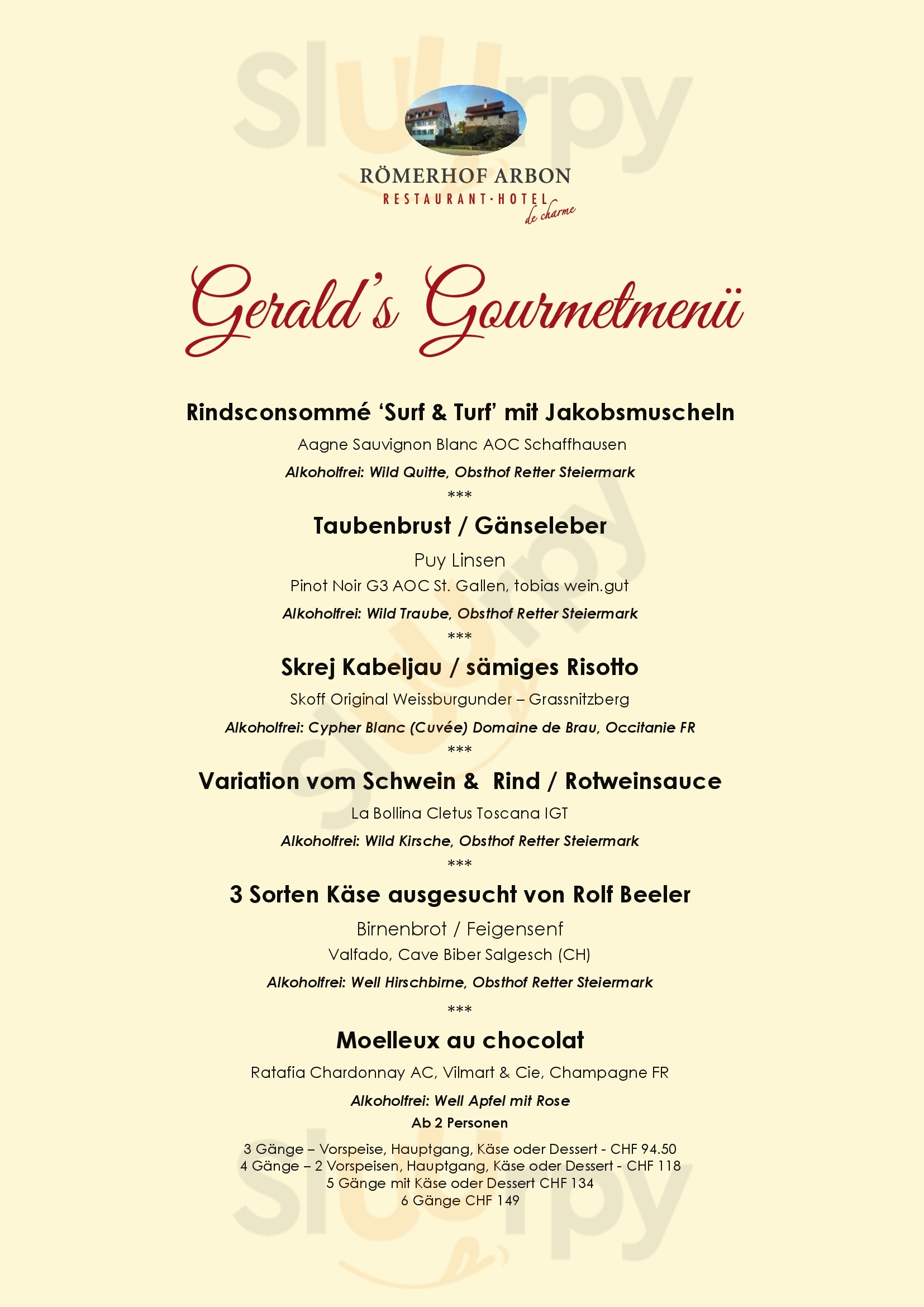 Restaurant Römerhof Arbon Menu - 1