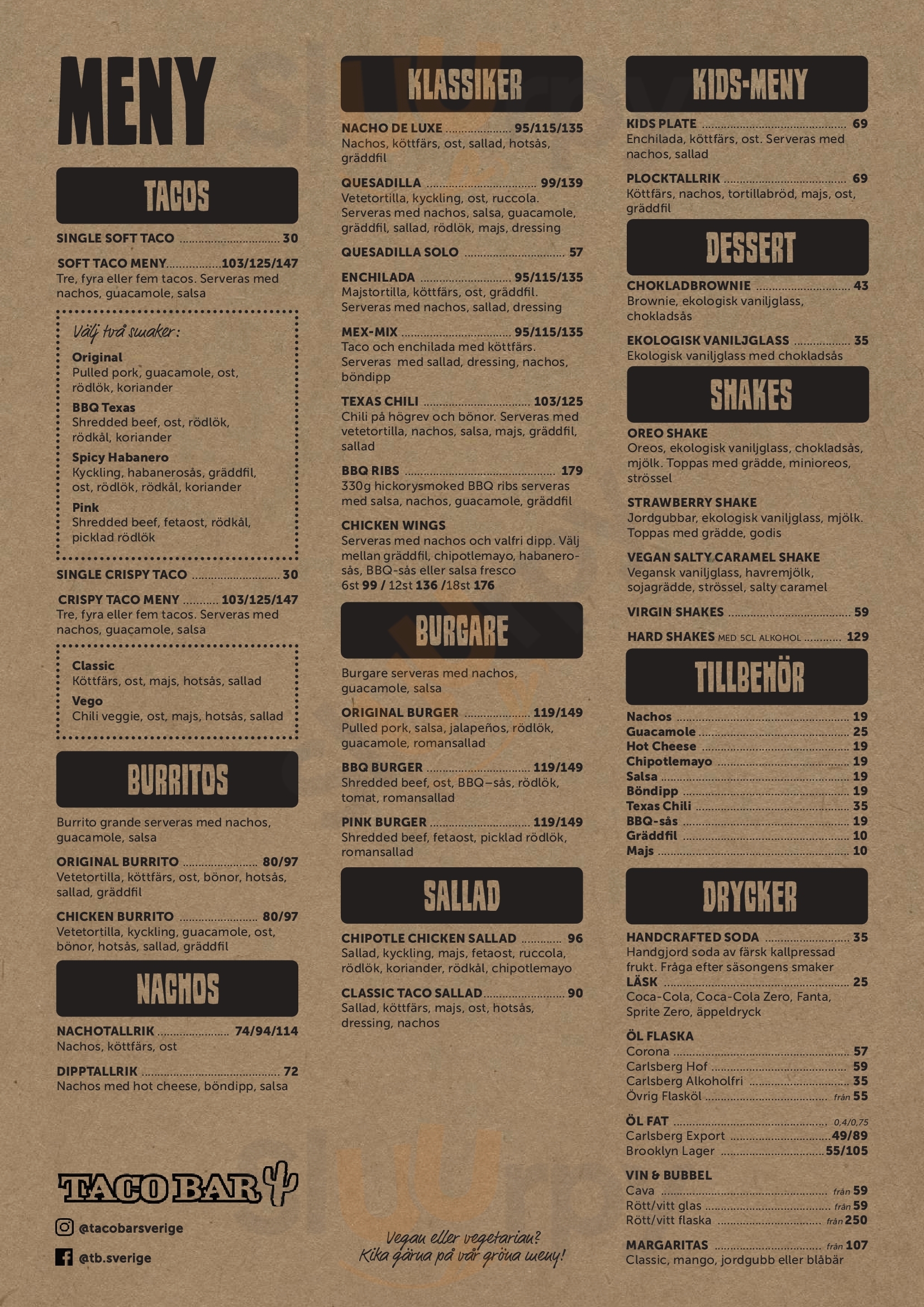 Main Menu - Taco Bar