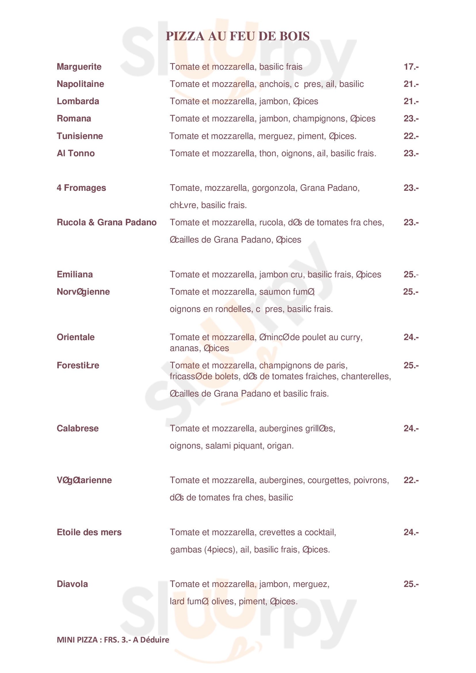 Restaurant Du Tennis Morges Menu - 1