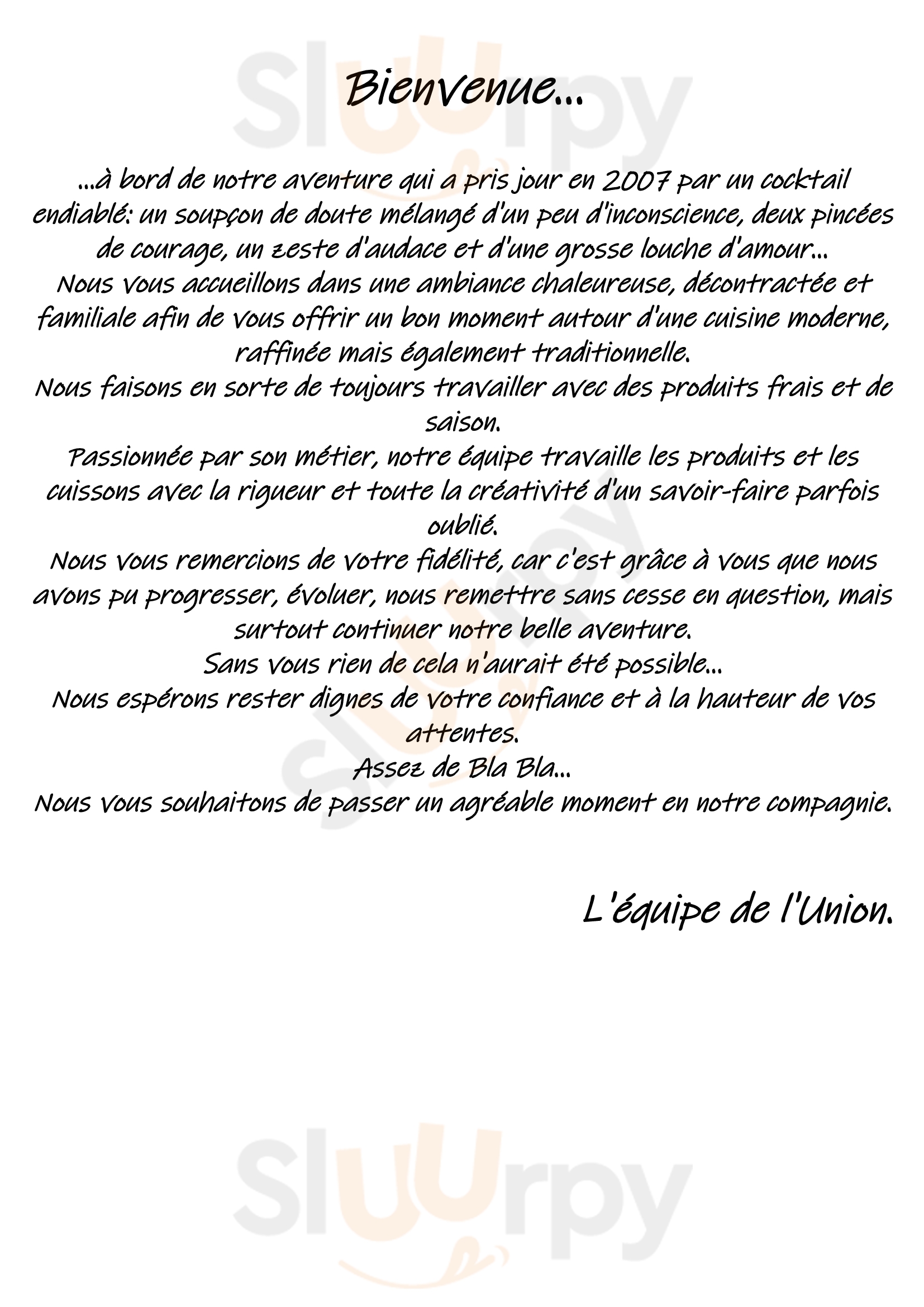 Auberge De L'union Ollon Menu - 1