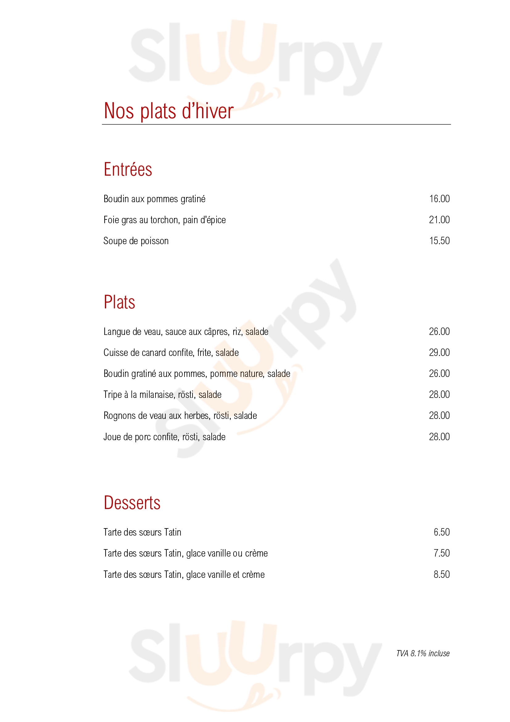 Les Négociants Vevey Menu - 1