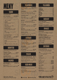Taco Bar menu