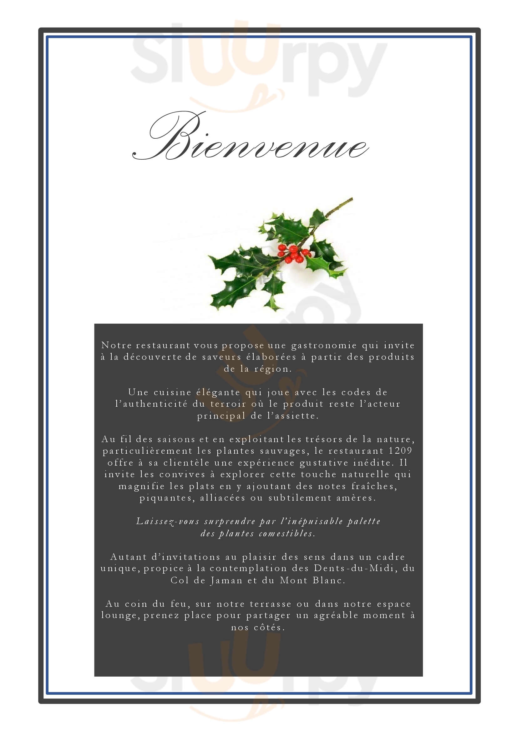 Restaurant Le 1209 Blonay Menu - 1