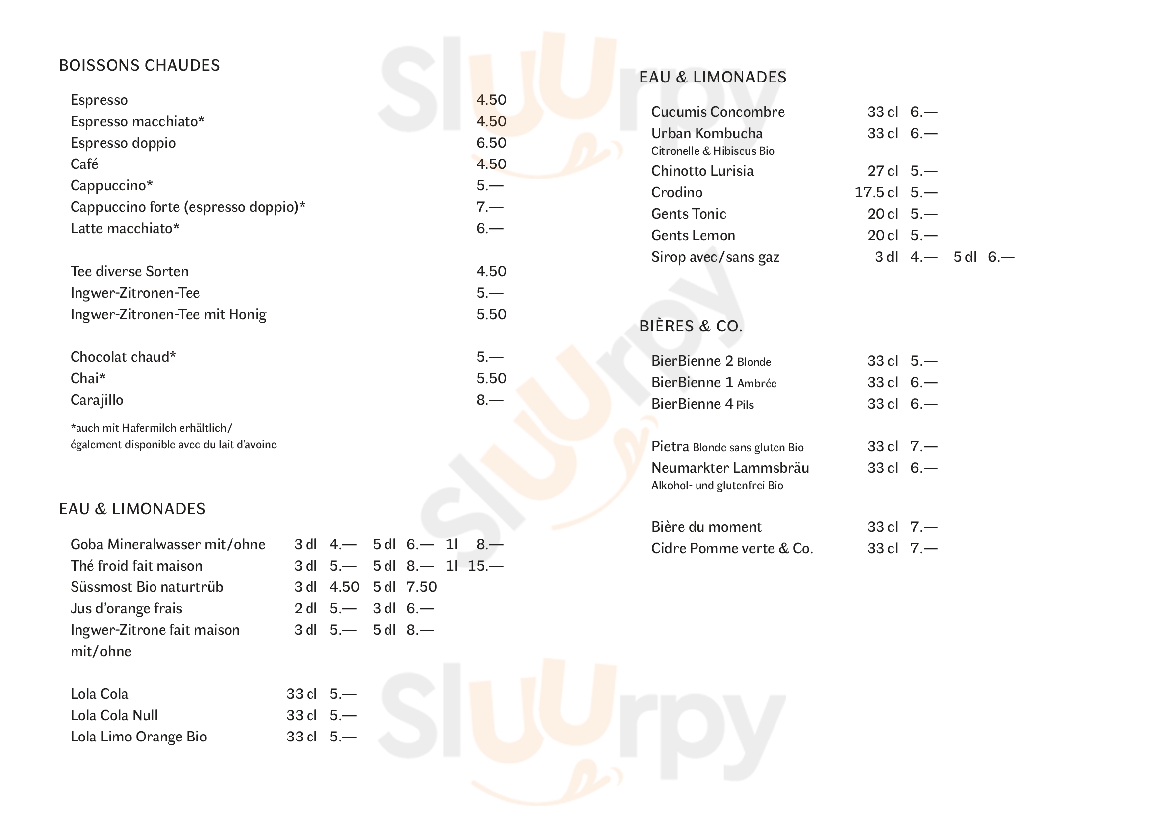 Villa Lindenegg Restaurant Biel Menu - 1