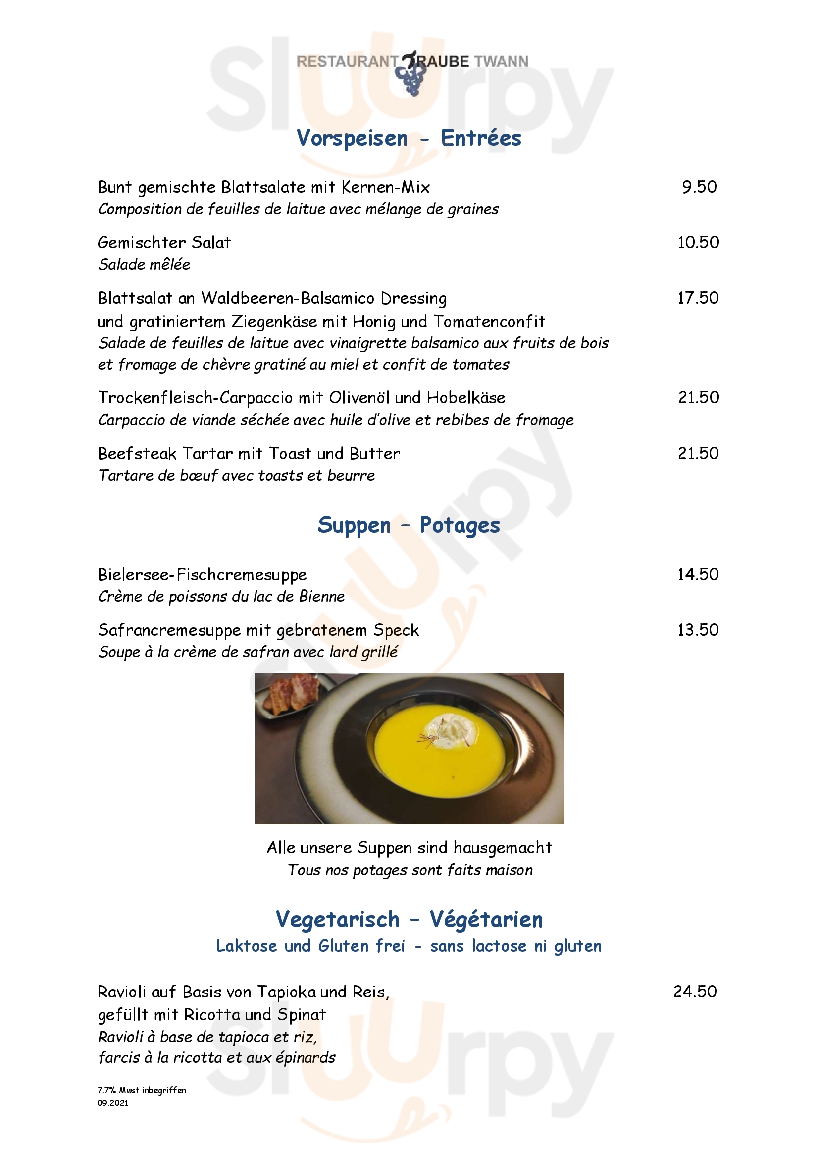 Cafe Restaurant Le Bistro Chez Pierrette La Neuveville Menu - 1