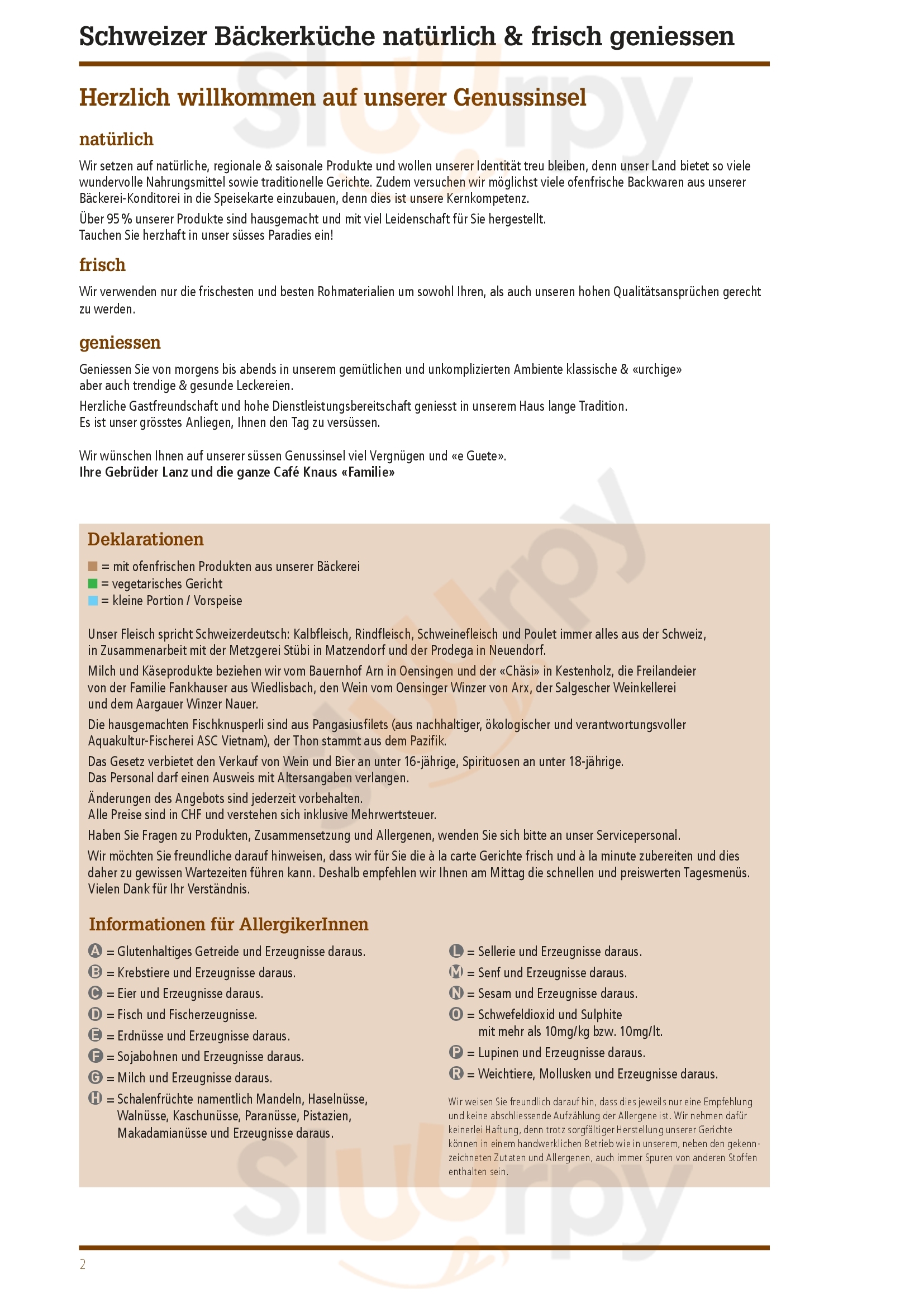 Restaurant Post Wiedlisbach Menu - 1