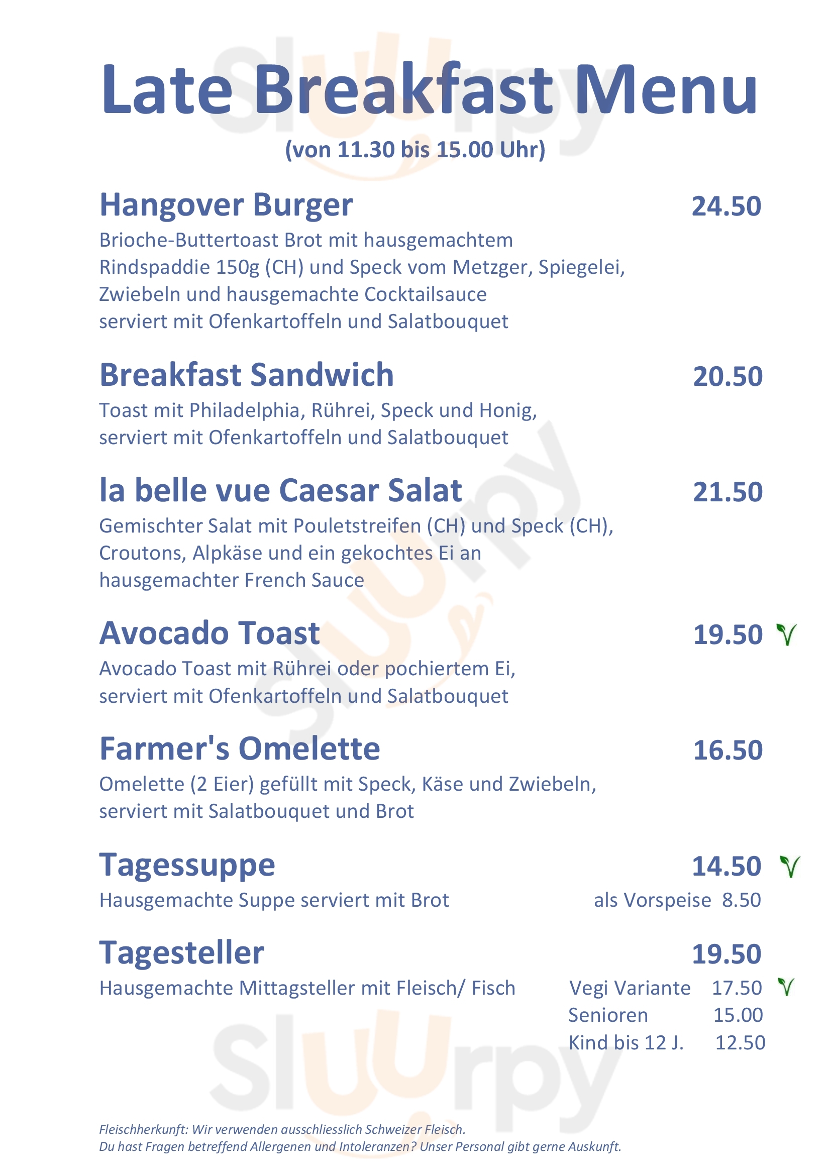 Café & Bistrot La Belle Vue Spiez Menu - 1